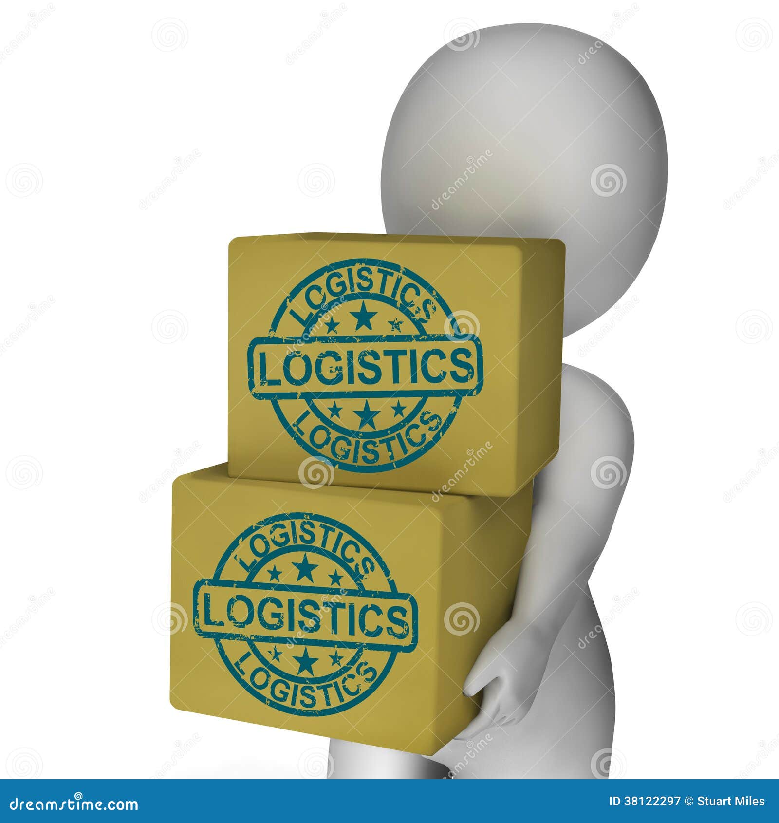 Logistics Boxes Mean Packaging Transport Stock Illustration - Illustration of deliver, post ...