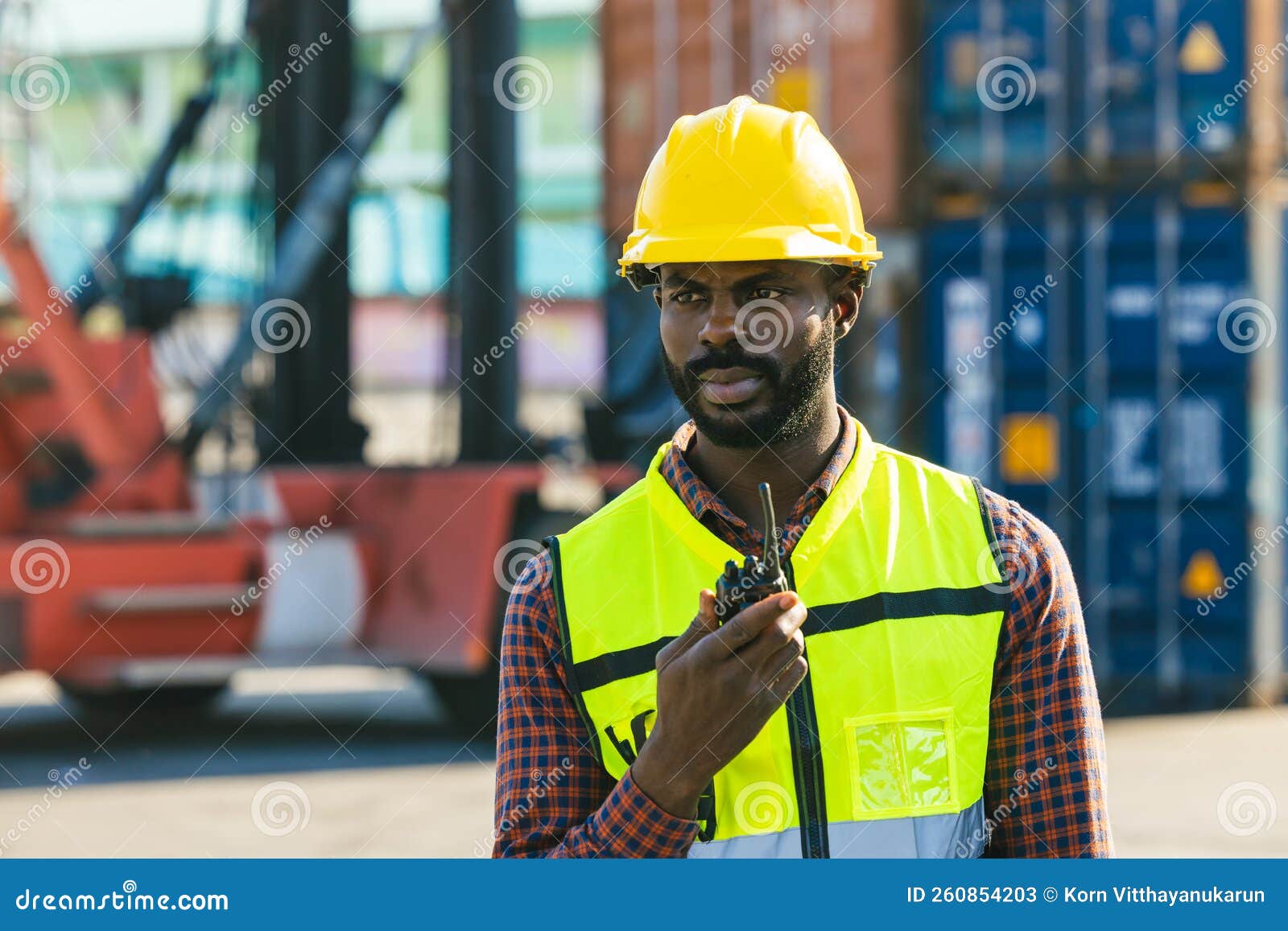 Logistics Industry African Black Male Engineer Staff Worker Foreman at