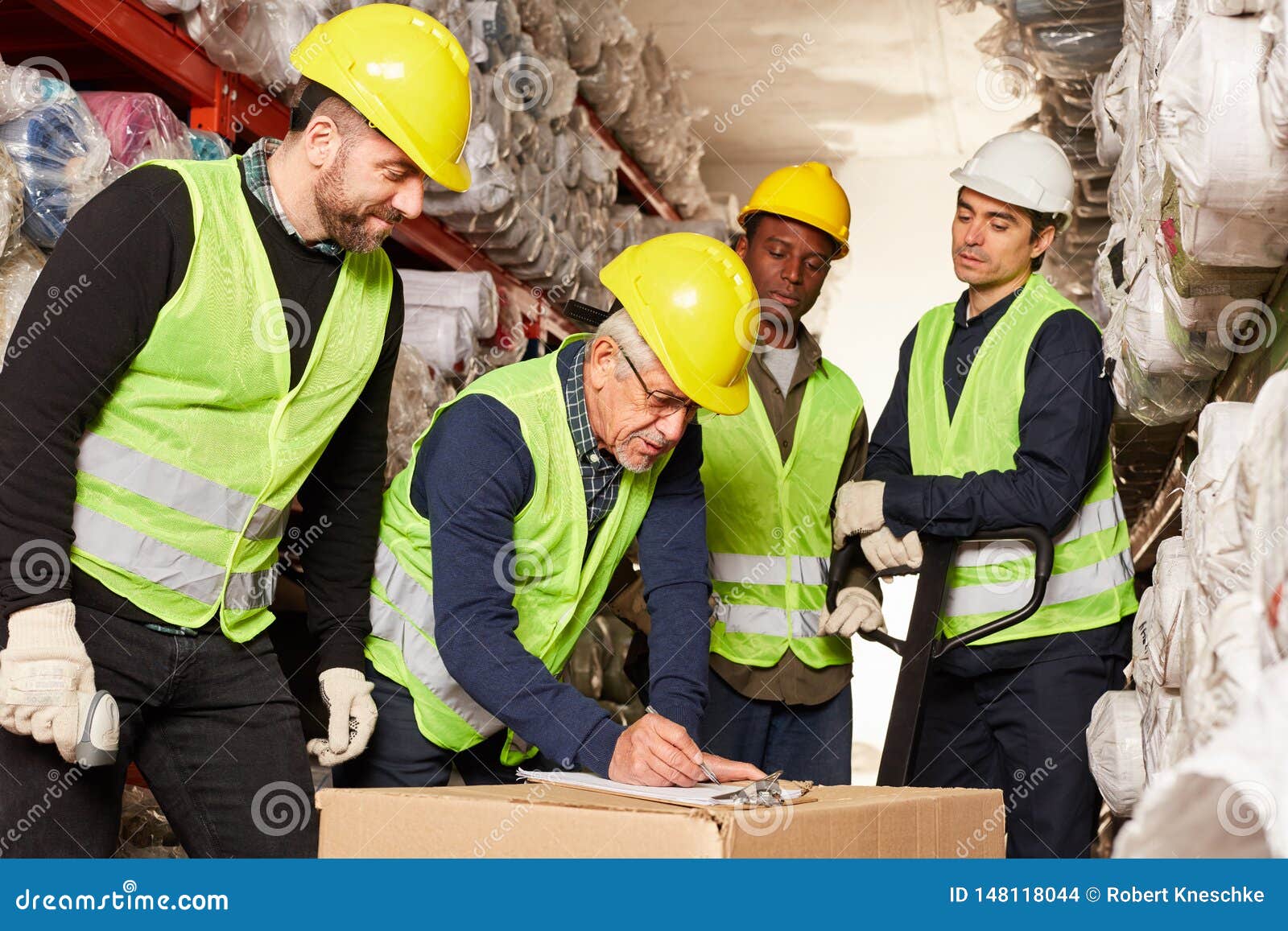 Logistics Team and Pickers in the Warehouse Stock Photo Image of