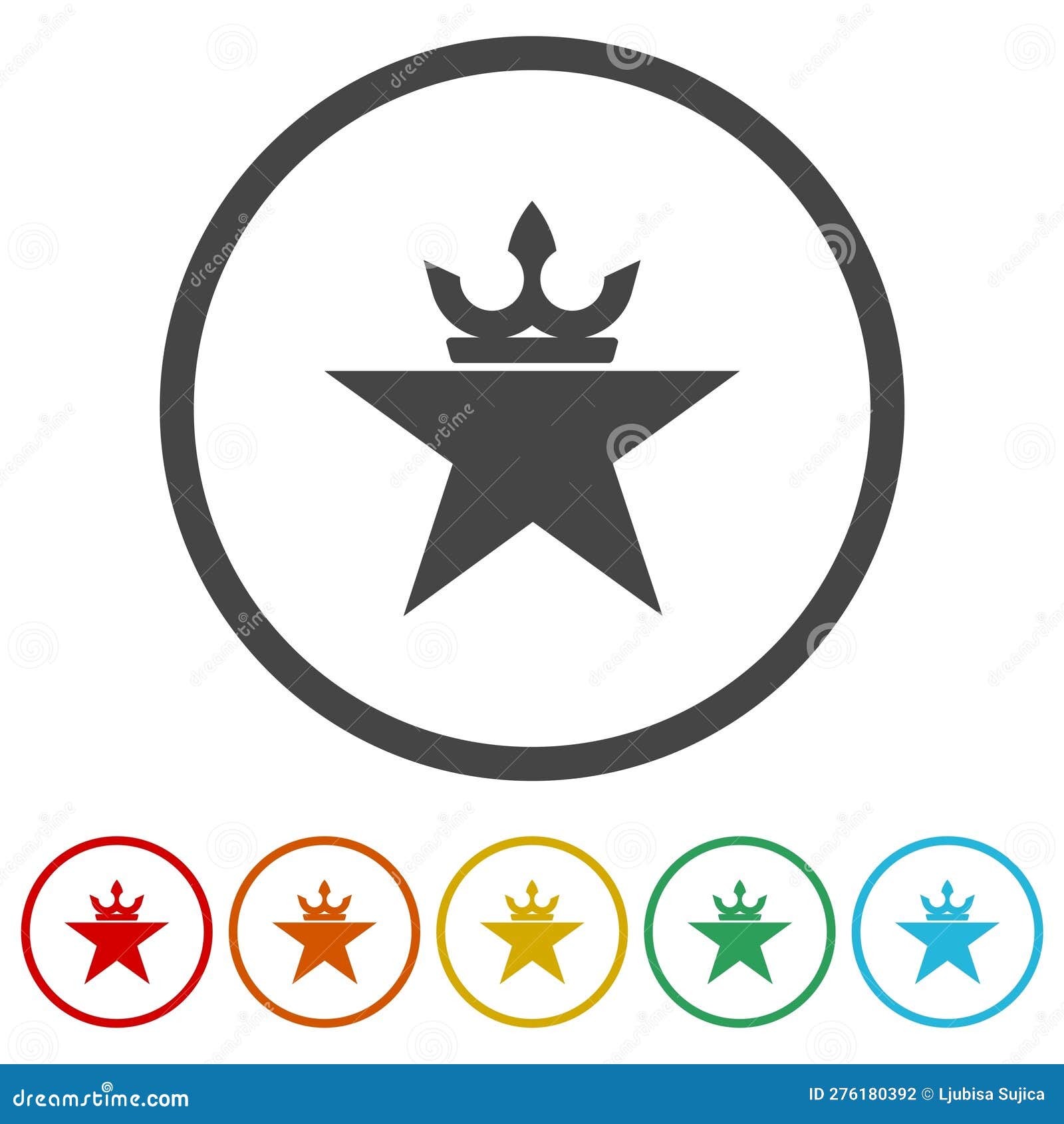 Logo étoile. Définir Les Icônes Dans Les Boutons De Cercle De Couleur  Illustration de Vecteur - Illustration du adhésion, propriétaire: 276180392