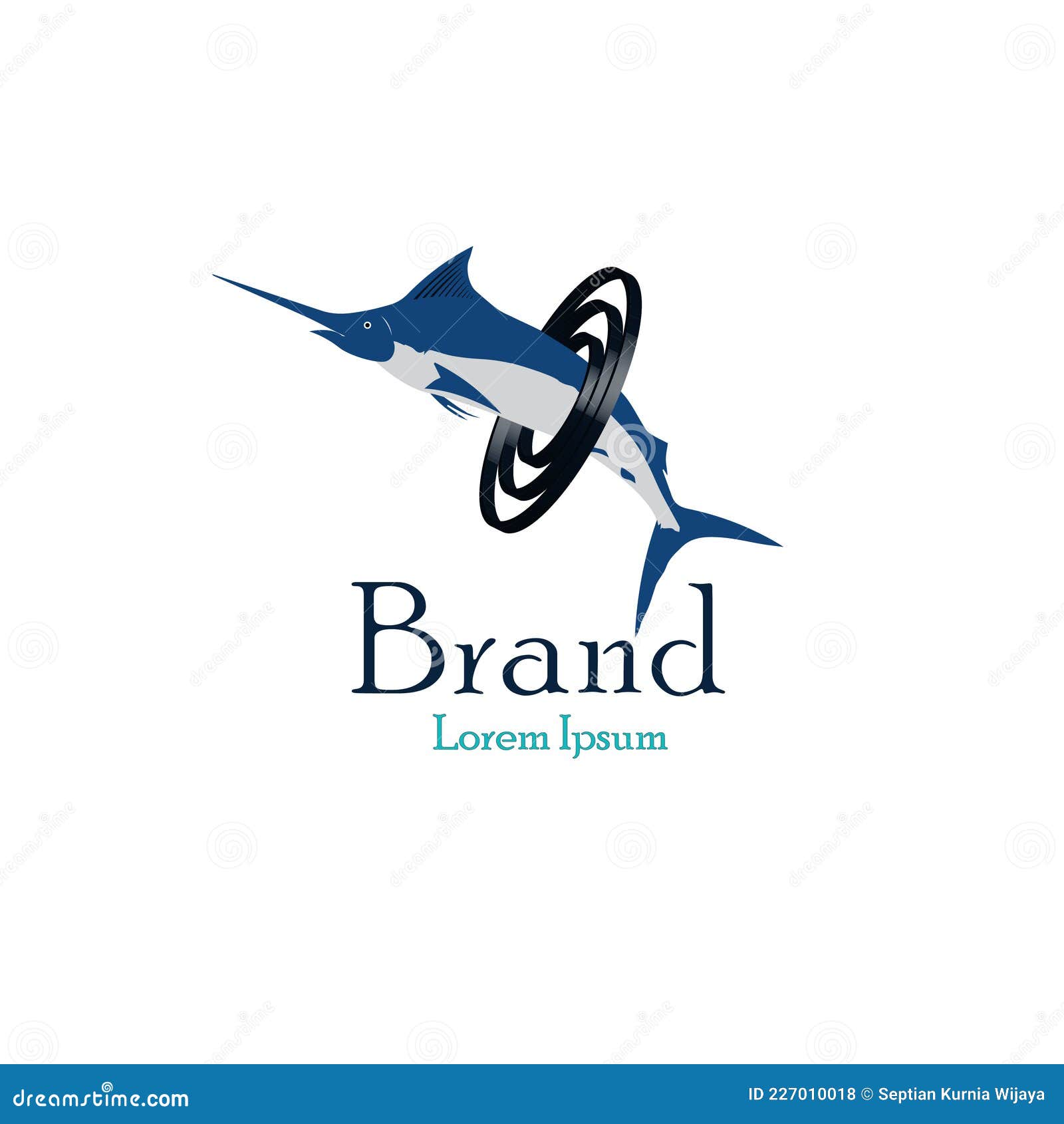 Jumping Swordfish Logo. Modern and Elegant Company Logo Stock Vector