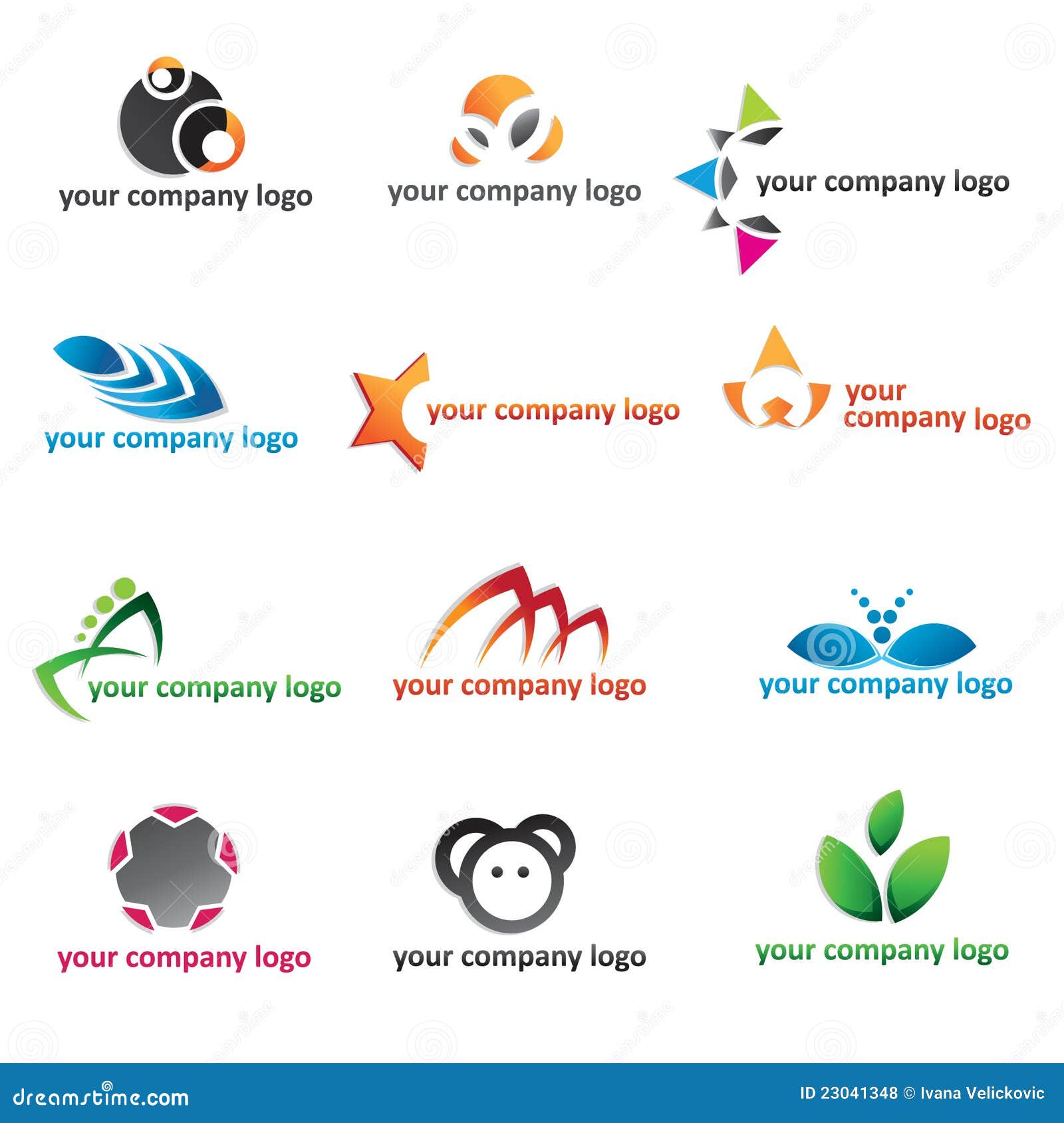 Logo 2d icon set stock vector. Illustration of icons - 23041348