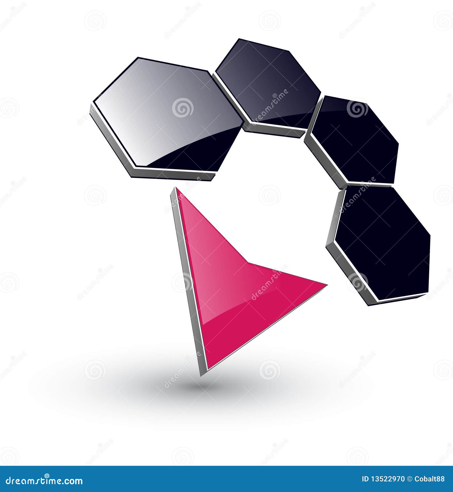 concept vector 2 logo arrow of stock hexagons element and 3d Image vector. Logo