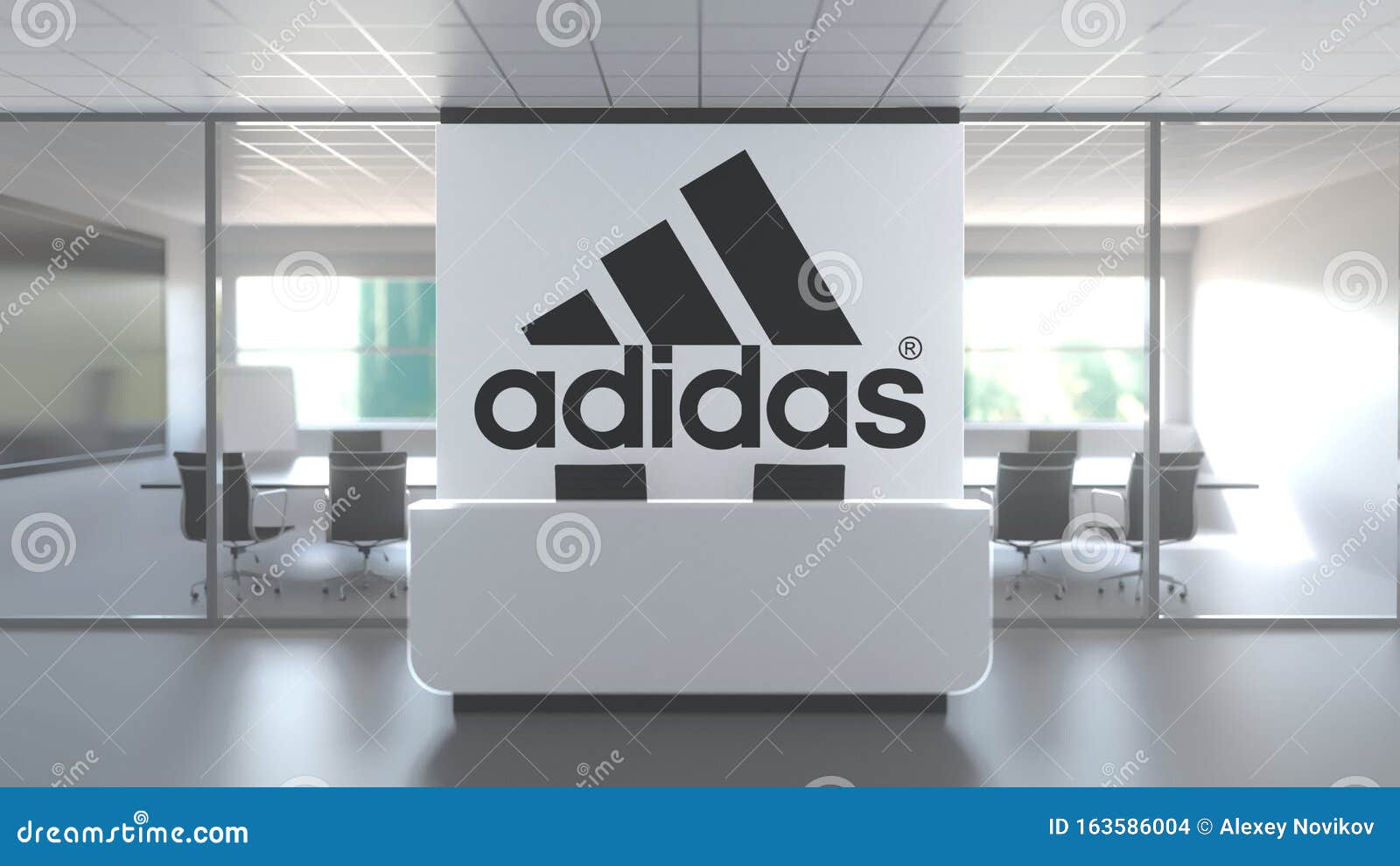 Logo of ADIDAS on a Wall in the Modern Office, Editorial Conceptual 3D  Rendering Editorial Stock Image - Illustration of logo, indoor: 163586004