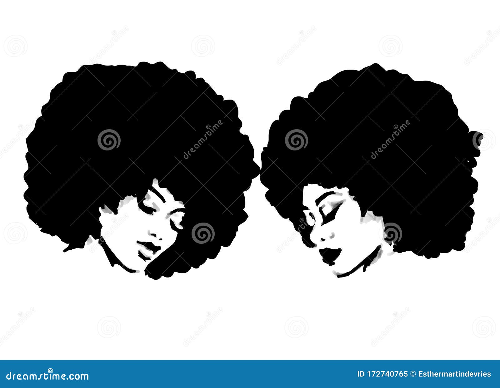 White woman with afro