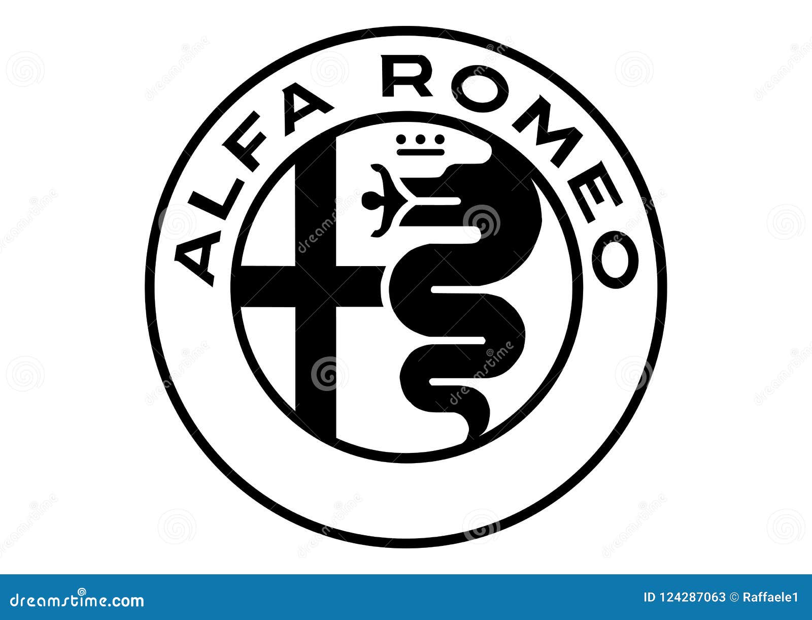 Logo Alfa Romeo Black E Bianco Fotografia Stock Editoriale - Illustrazione  di marchio, veloce: 124287063