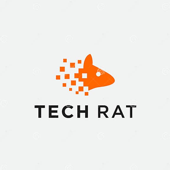 Logo Auf Rattenkopf Oder Digitales Logo Vektor Abbildung Illustration