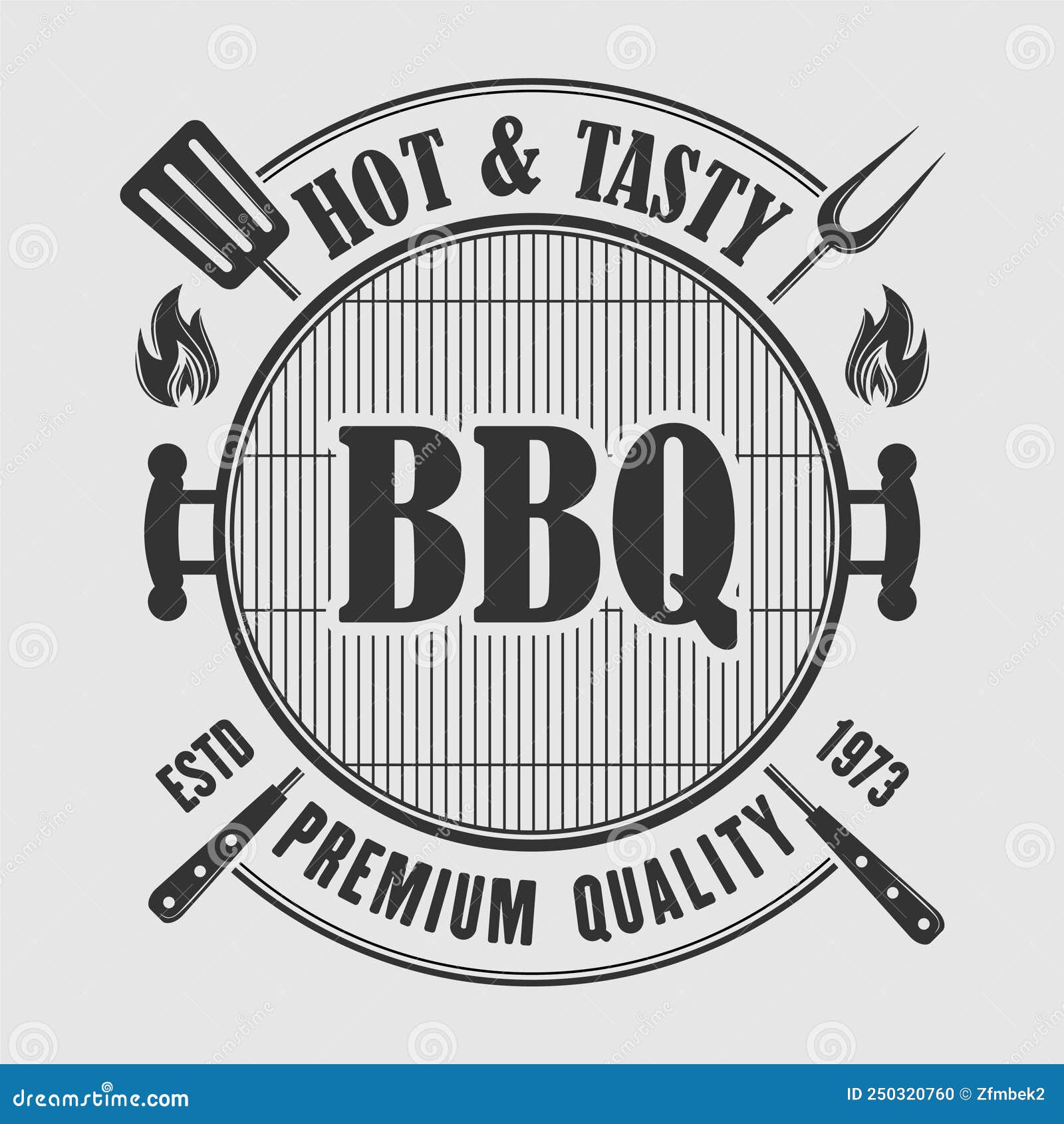 Logo Barbecue Avec Barbecue Grill. Illustration Vectorielle