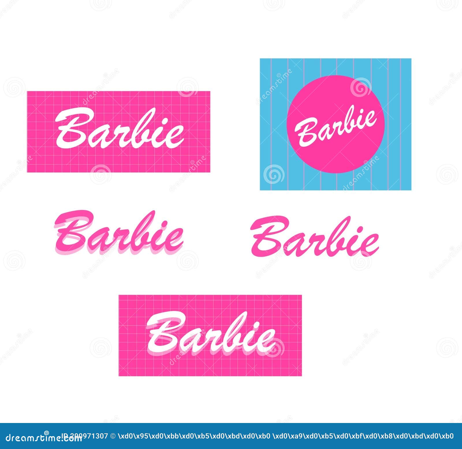 Logo Barbie Sur L'affiche Mattel Circle Clean Vecteur Rose Eps