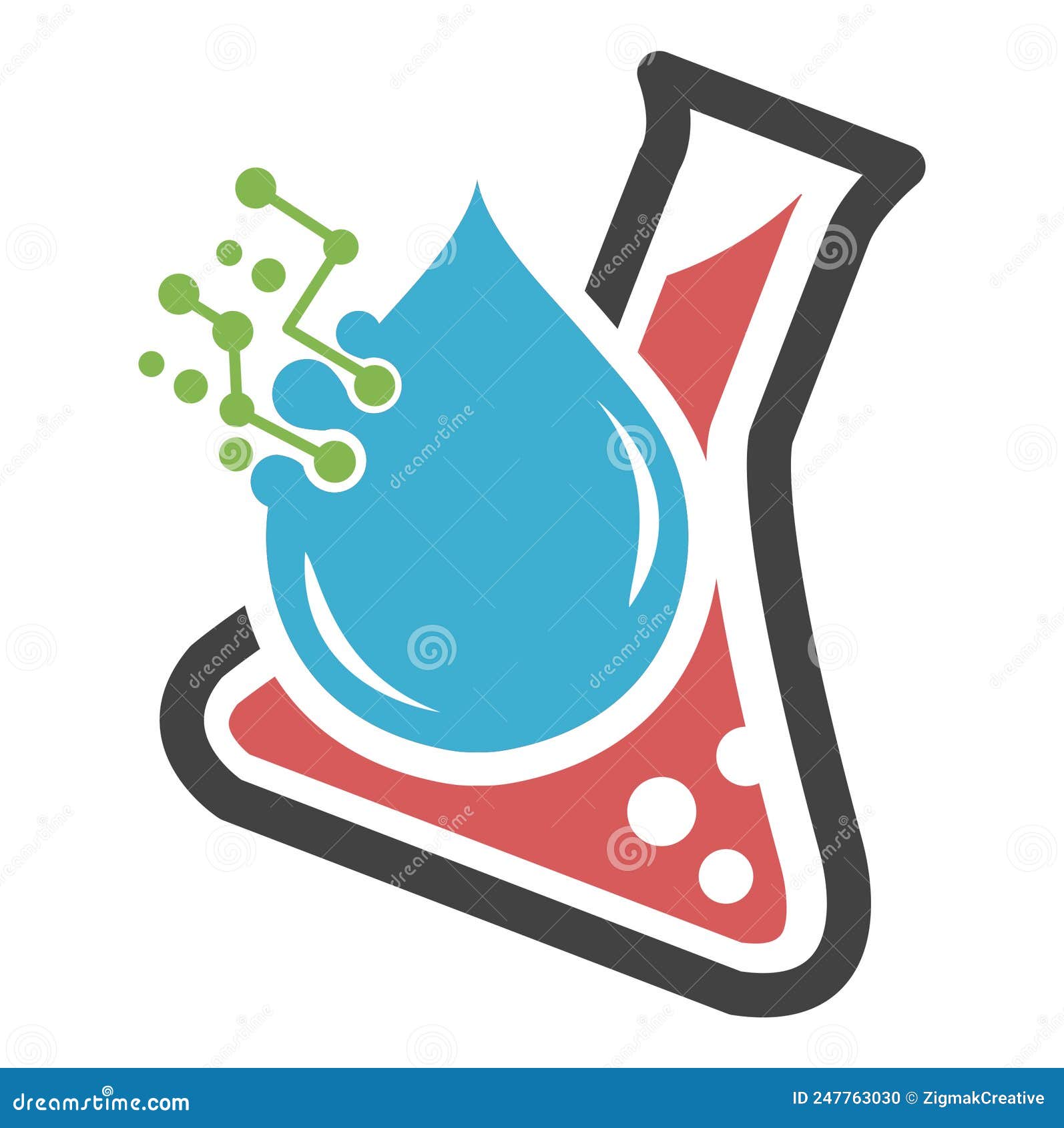 Science Laboratory Experiment Beaker Logo Stock Illustration