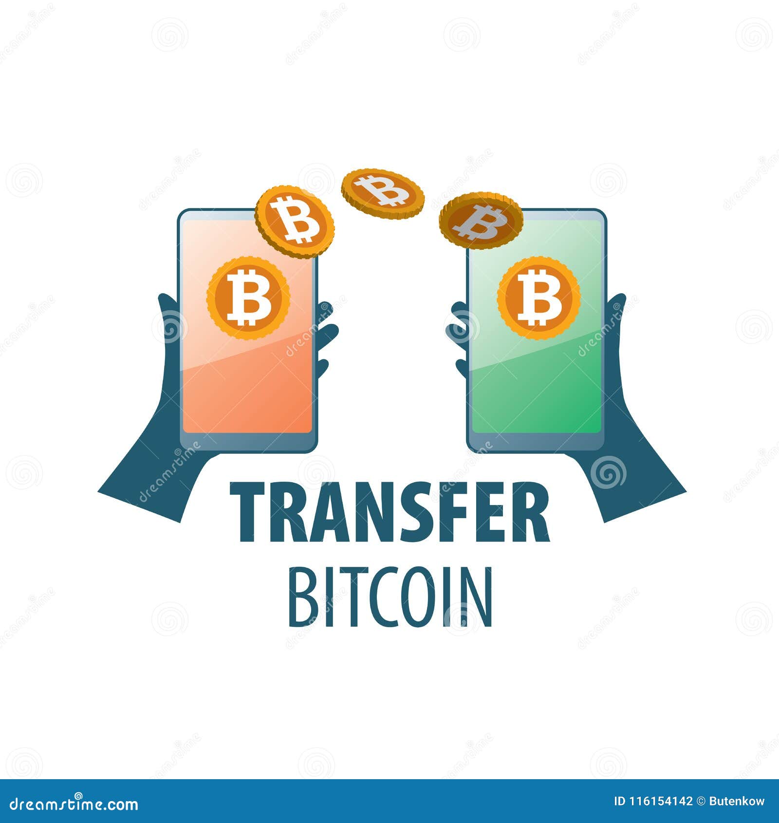 Logo Bitcoin Money Transfer Stock Vector - Illustration of mobile, exchange:  116154142