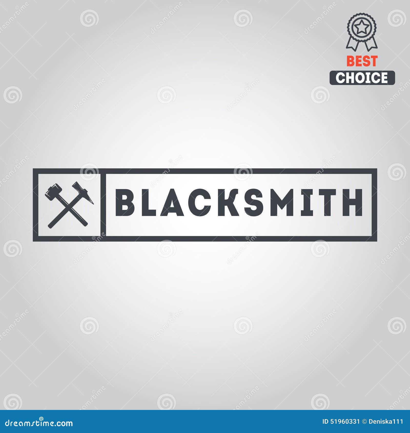 Logo for Blacksmith, Typographic Logotype, Badge Stock Vector
