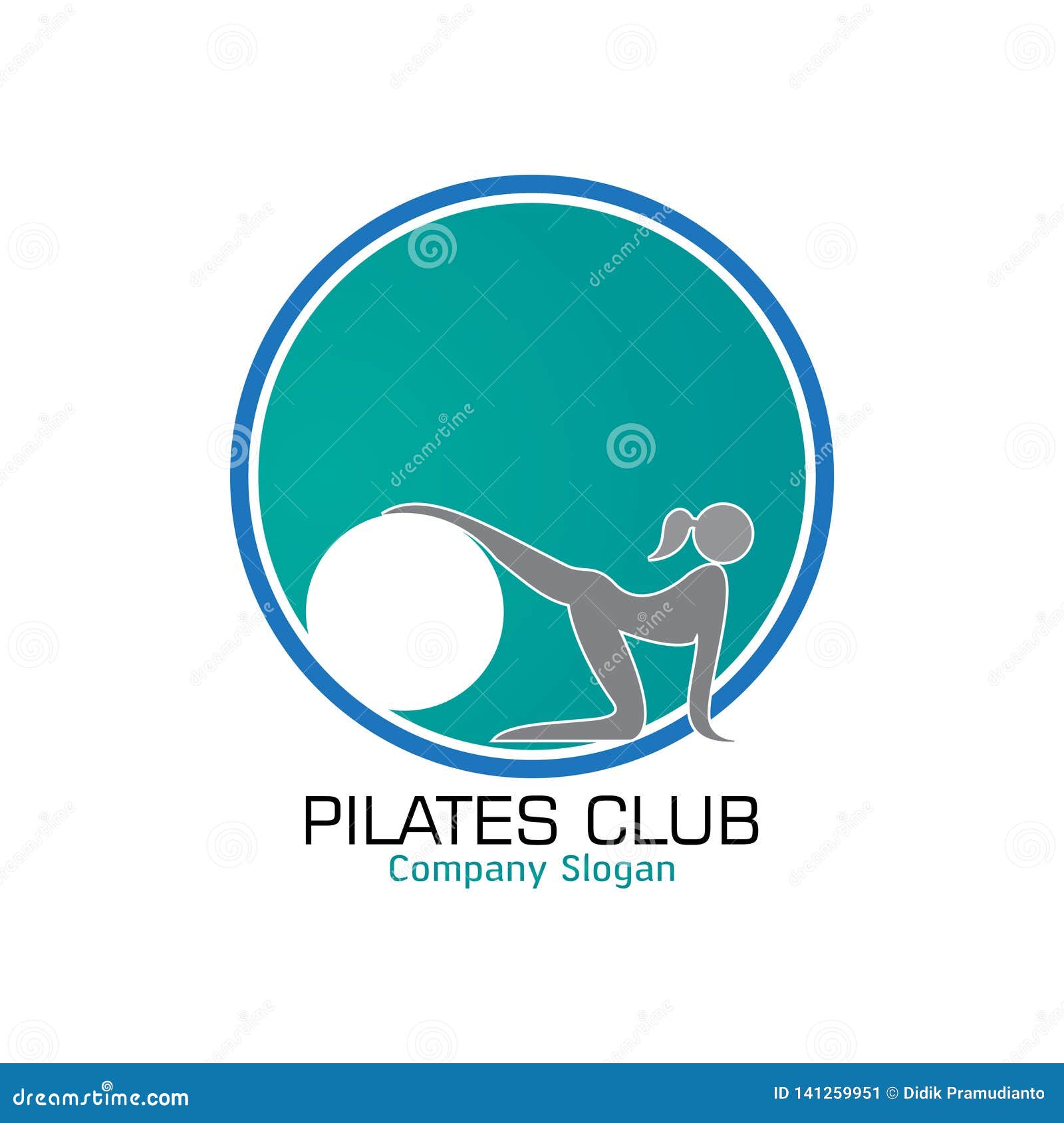 Pilates logo design stock vector. Illustration of girl - 141259951