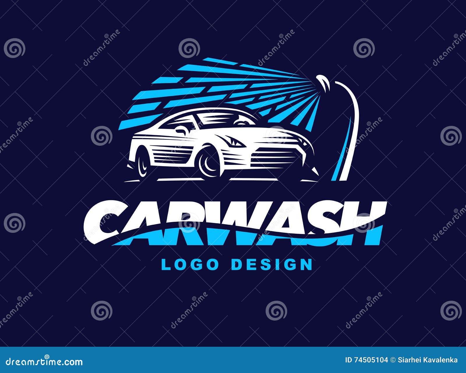logo car wash on dark background.