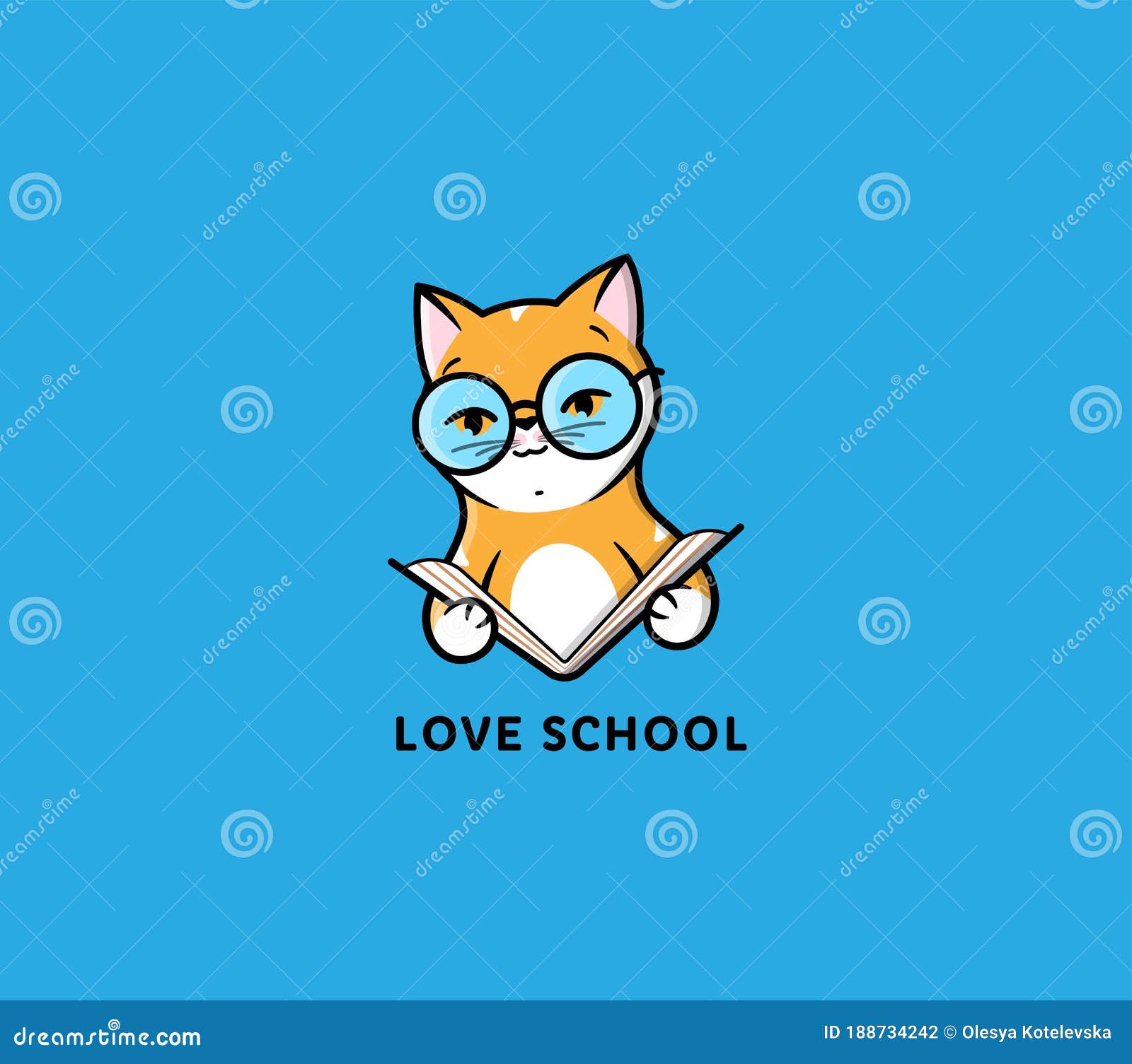 The Logo Cat Reads Book. Funny Cartoon Kitty for Education Stock Vector - Illustration of education, contour: 188734242 The Logo Cat Reads Book. Funny Cartoon Kitty for Education Stock Vector - Illustration of education, contour: 188734242