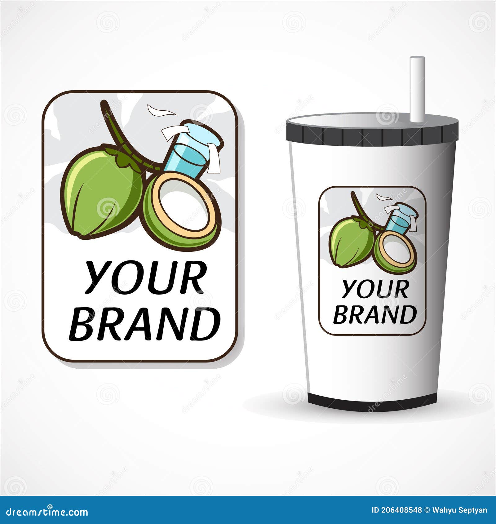 Logo for Coconut Drink stock vector. Illustration of healthy 206408548