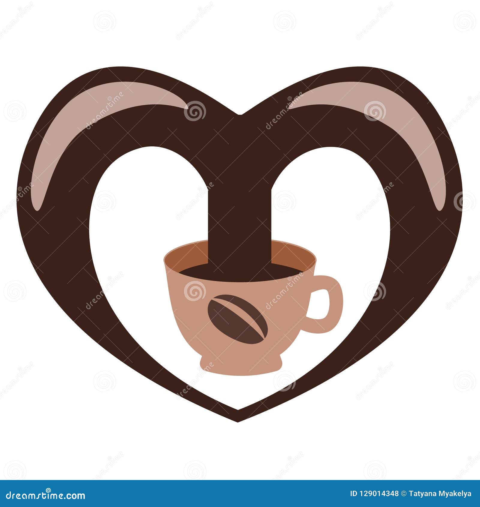 Download Logo Coffee Heart. In The Heart, A Cup Of Coffee. Stock Vector - Illustration of image, shops ...