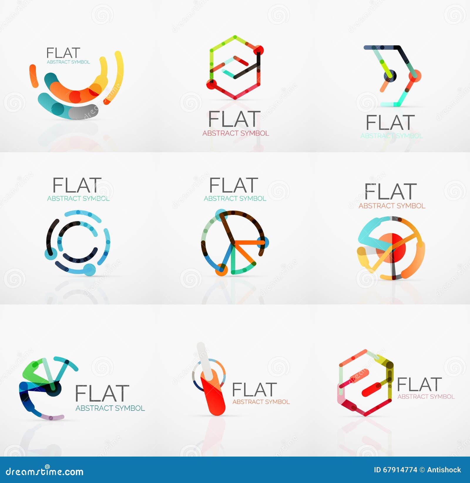 Logo Collection Abstract Minimalistic Linear Flat Design