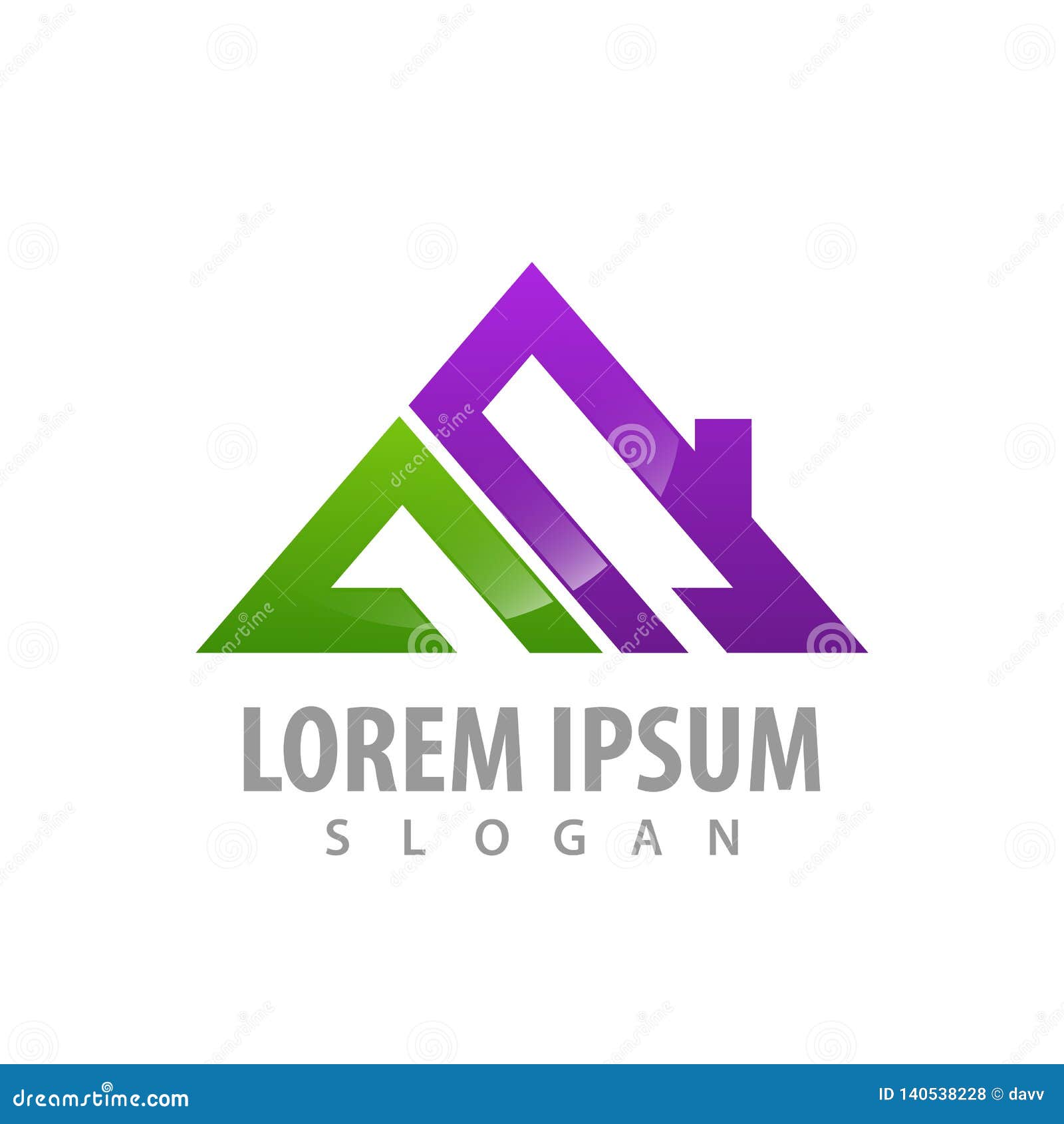 Logo Concept Design. Geometric Roof. Initial Letter an. Symbol Graphic