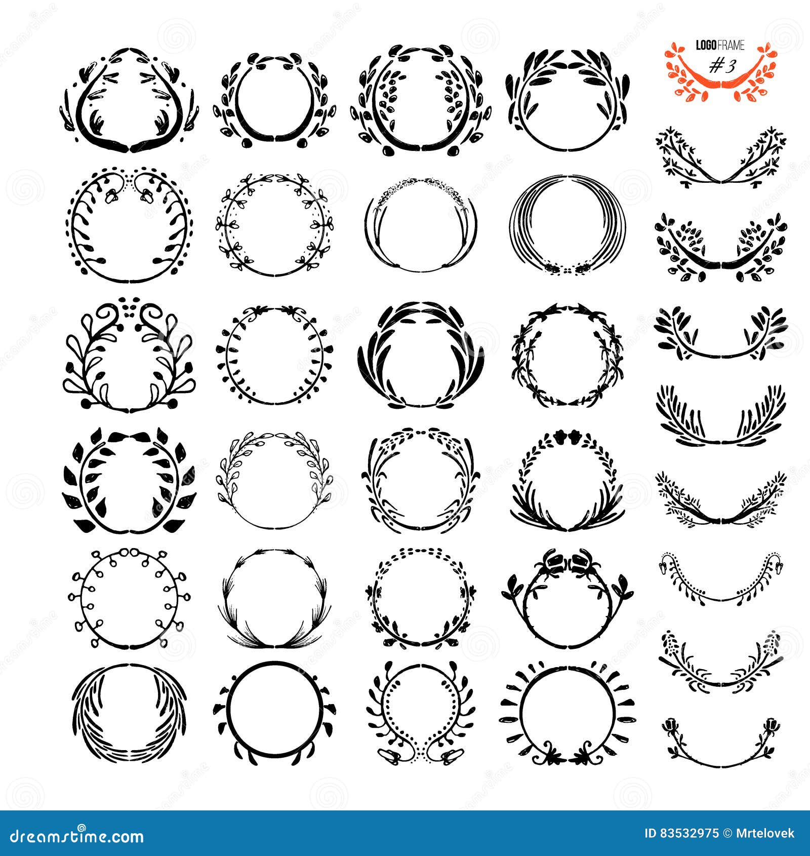 Logo Creator Circle Set Of Vector Elements For Your Badge The Unique Shapes Handmade Stock Vector Illustration Of Frame Bubble 83532975