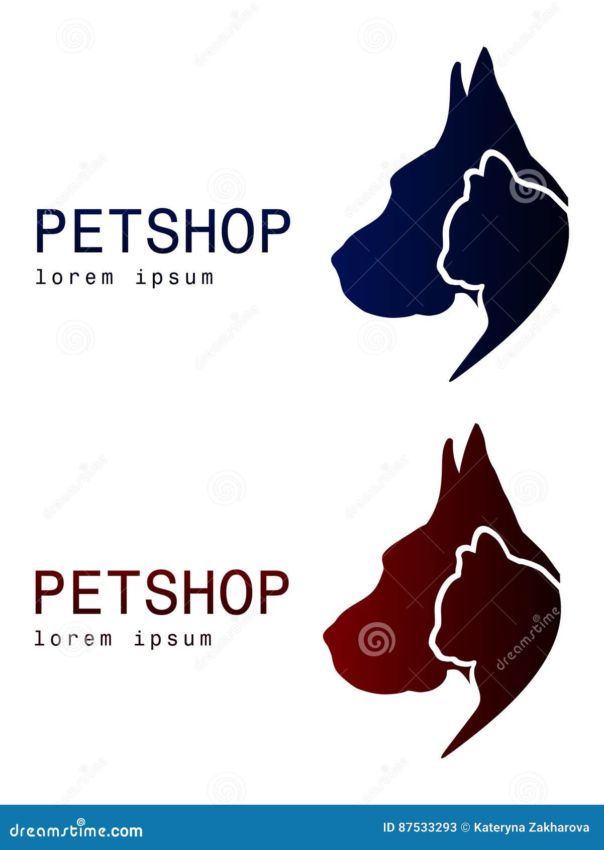 Logo De Chien Et De Chat Dans La Variation Deux Illustration