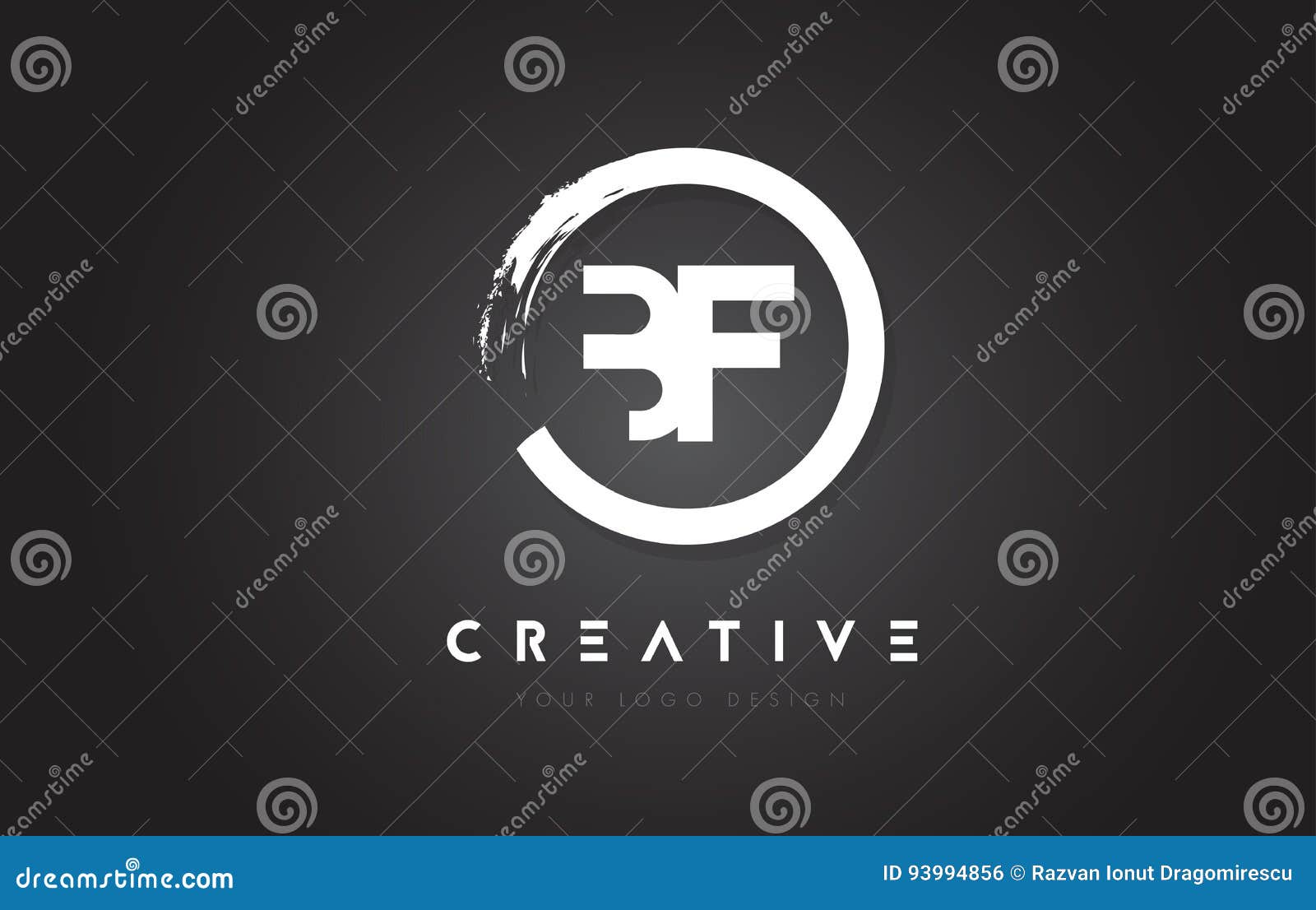 Logo De Circulaire De Fb Avec La Conception Et Le Noir Backg De Brosse De Cercle Illustration De Vecteur Illustration Du Abstrait Moderne