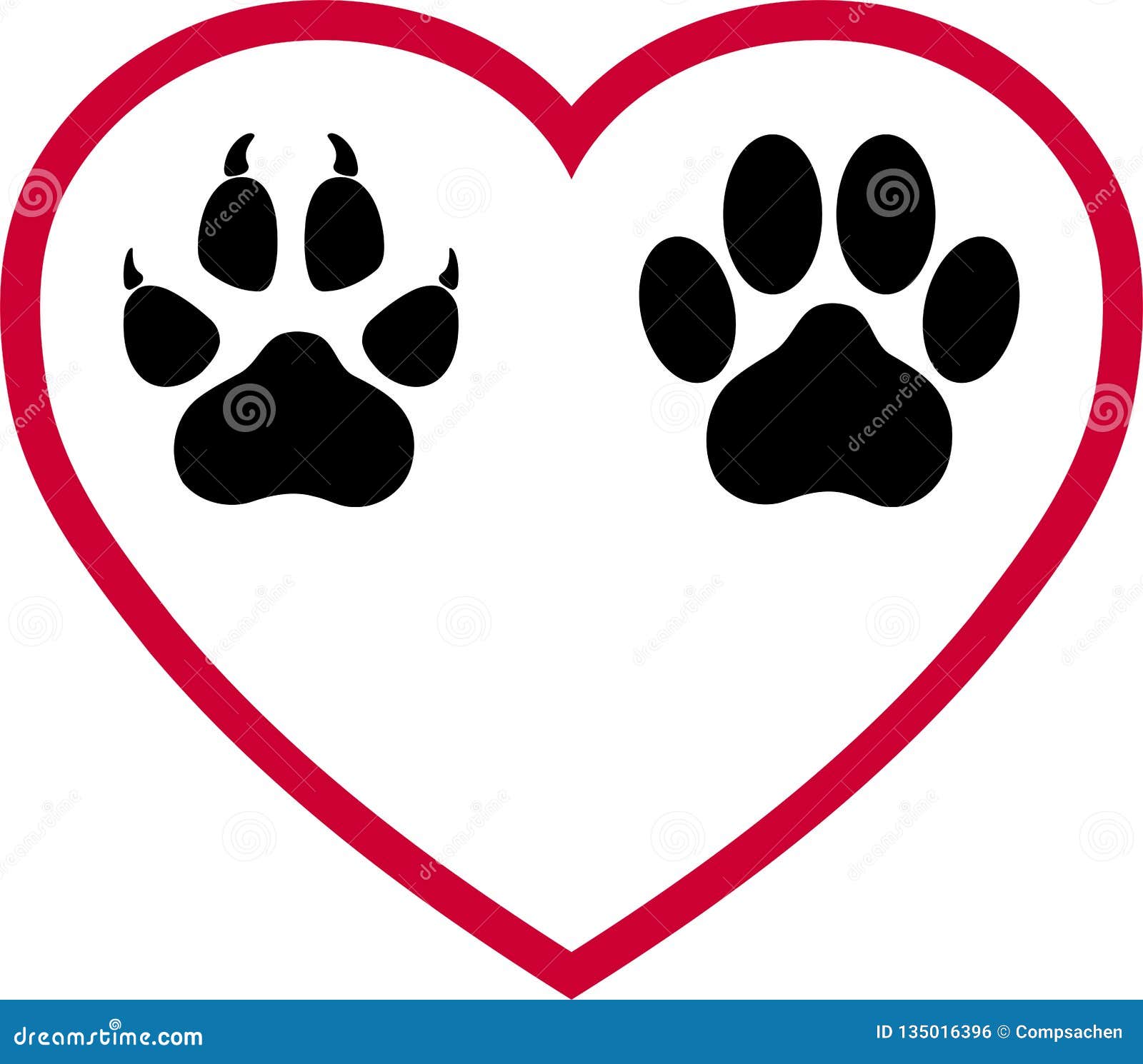 Logo De Coeur De Patte De Chien Et De Cat Paw De Chiens Et De Chats Logo Animal Illustration De Vecteur Illustration Du Reperes Fond