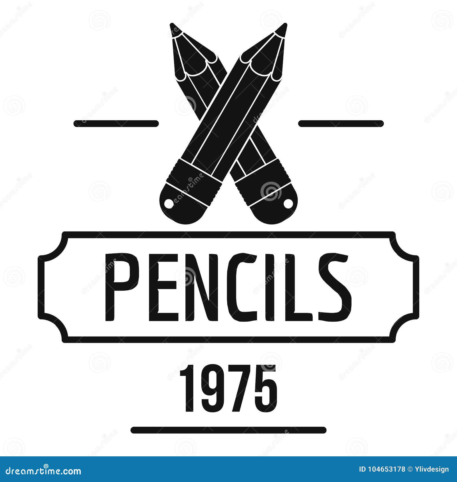 Logo De Crayon, Style Noir Simple Illustration de Vecteur