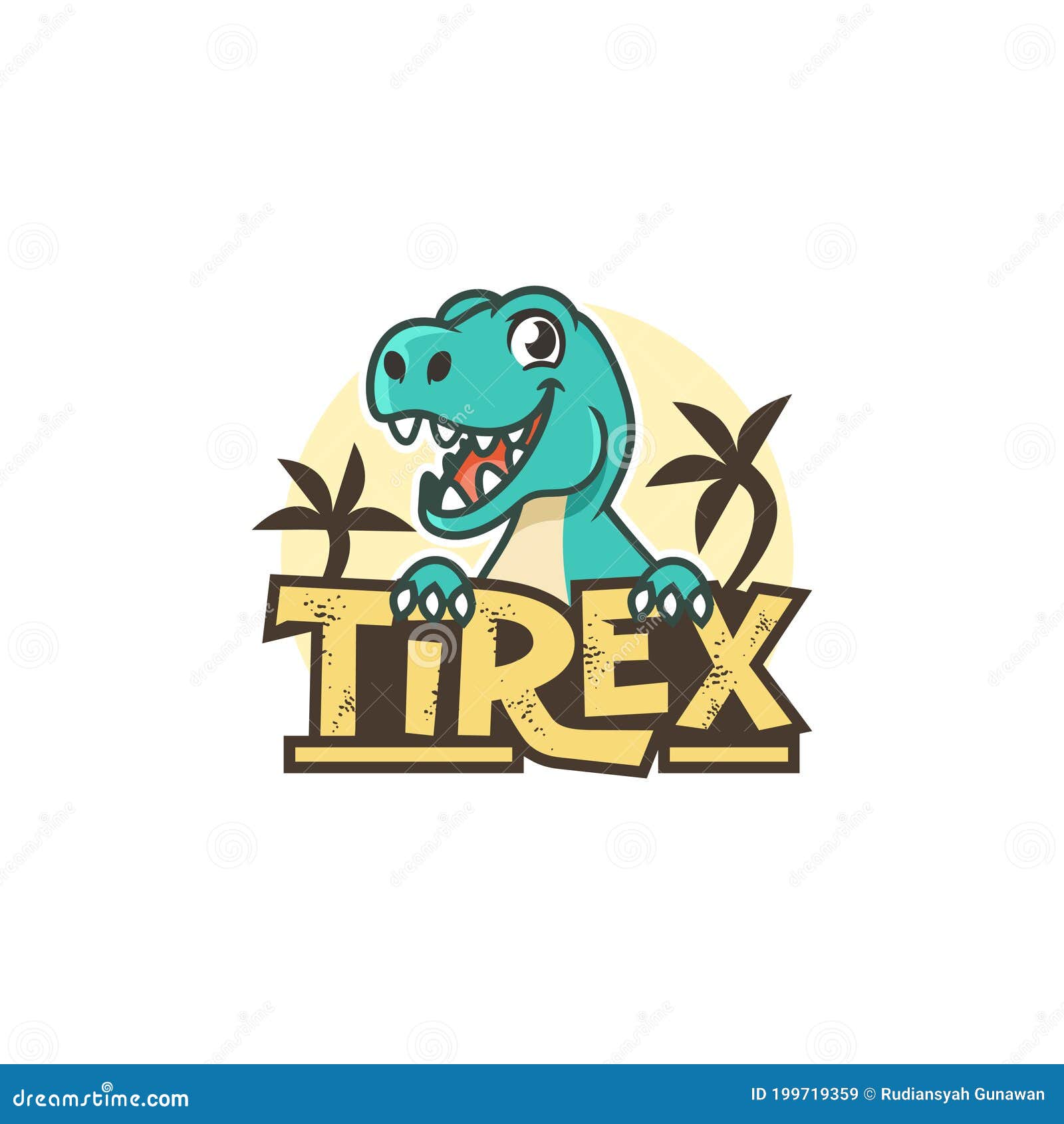 Logo De Dinosaur T-rex Mascota Vector Ilustración del Vector - Ilustración  de insignia, alegre: 199719359