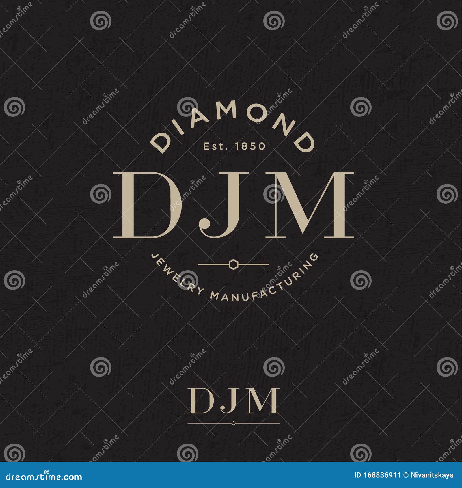 Logo De Fabricación De Joyas De Diamante Monograma D, J Y M Sobre Un Círculo Logotipo De Joyas Doradas Y Ilustración del Vector - Ilustración de aislado, identidad: 168836911