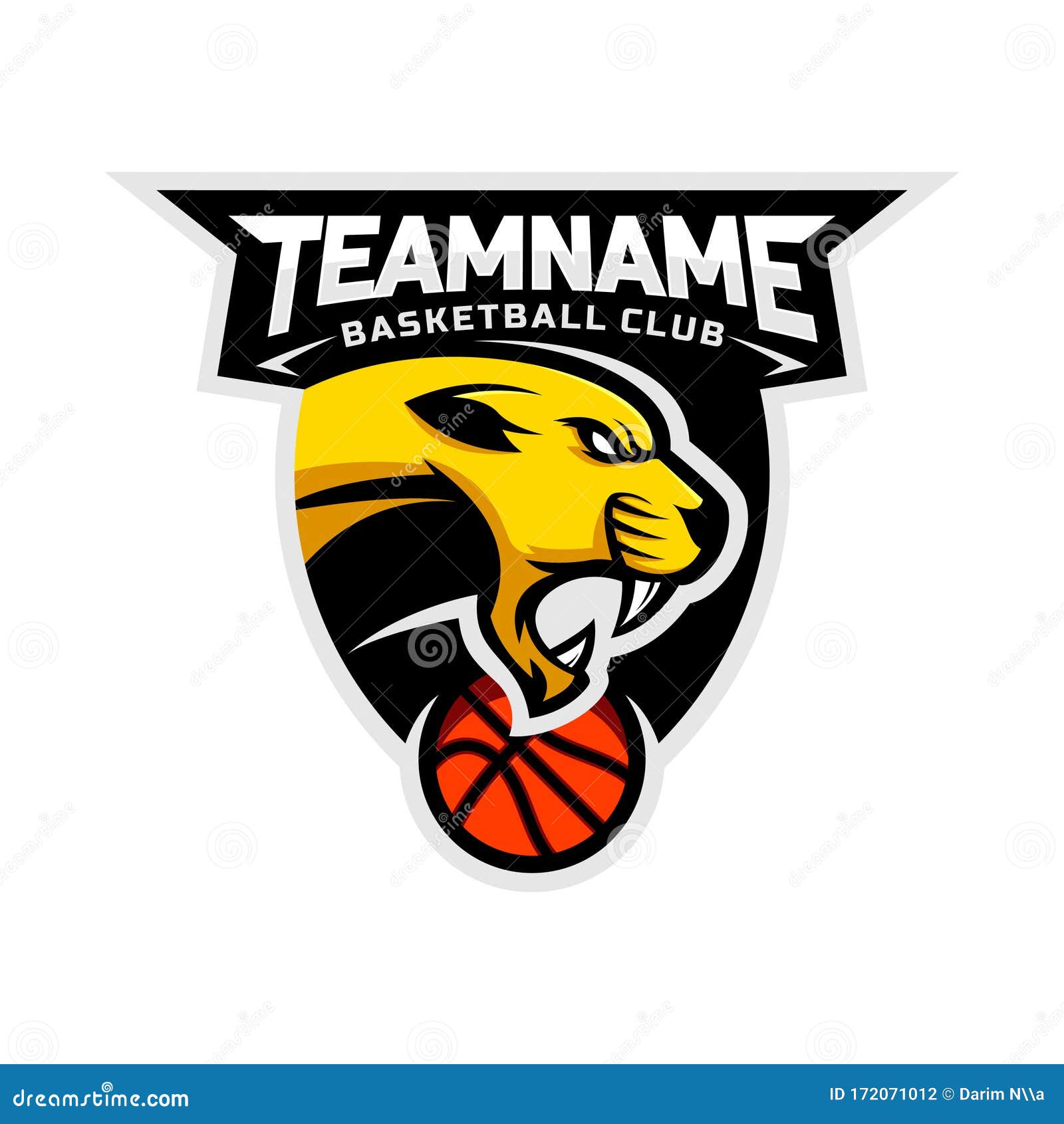 Logo De La Cabeza Del Equipo De Baloncesto Ilustración del Vector -  Ilustración de gato, fondo: 172071012