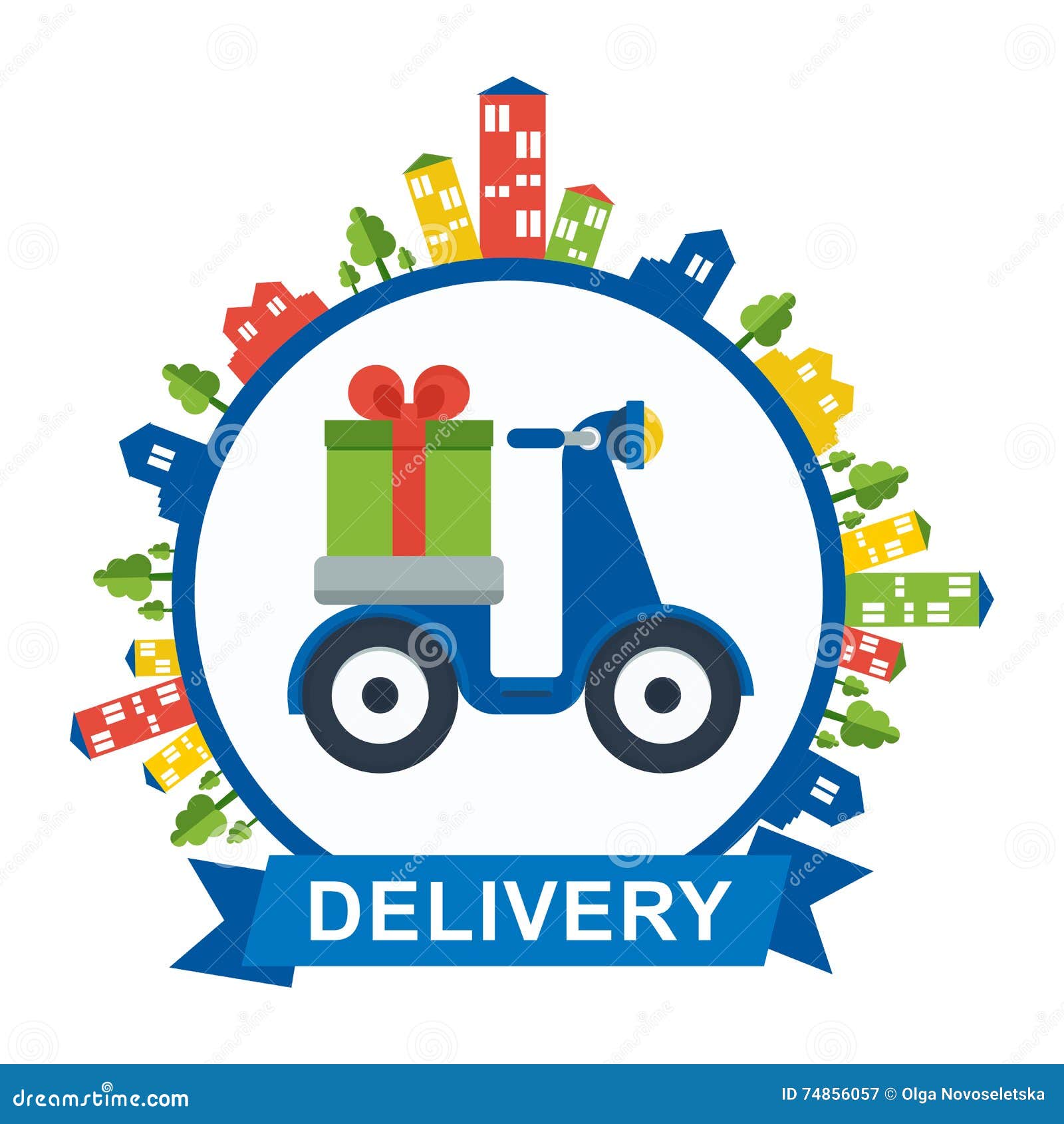 Logo De La Livraison De Scooter Illustration de Vecteur Illustration