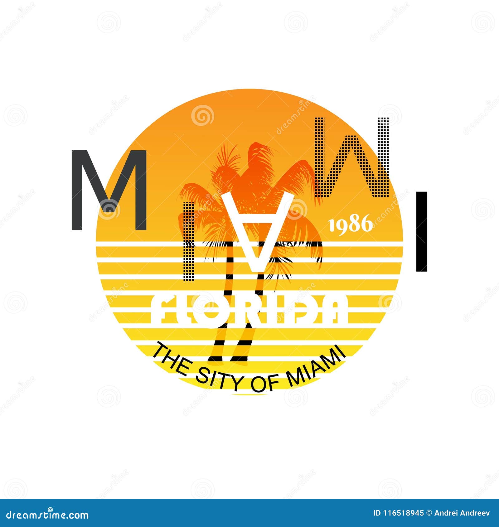 Logo De Miami De Vecteur Pour Imprimer Sur Des Chemises
