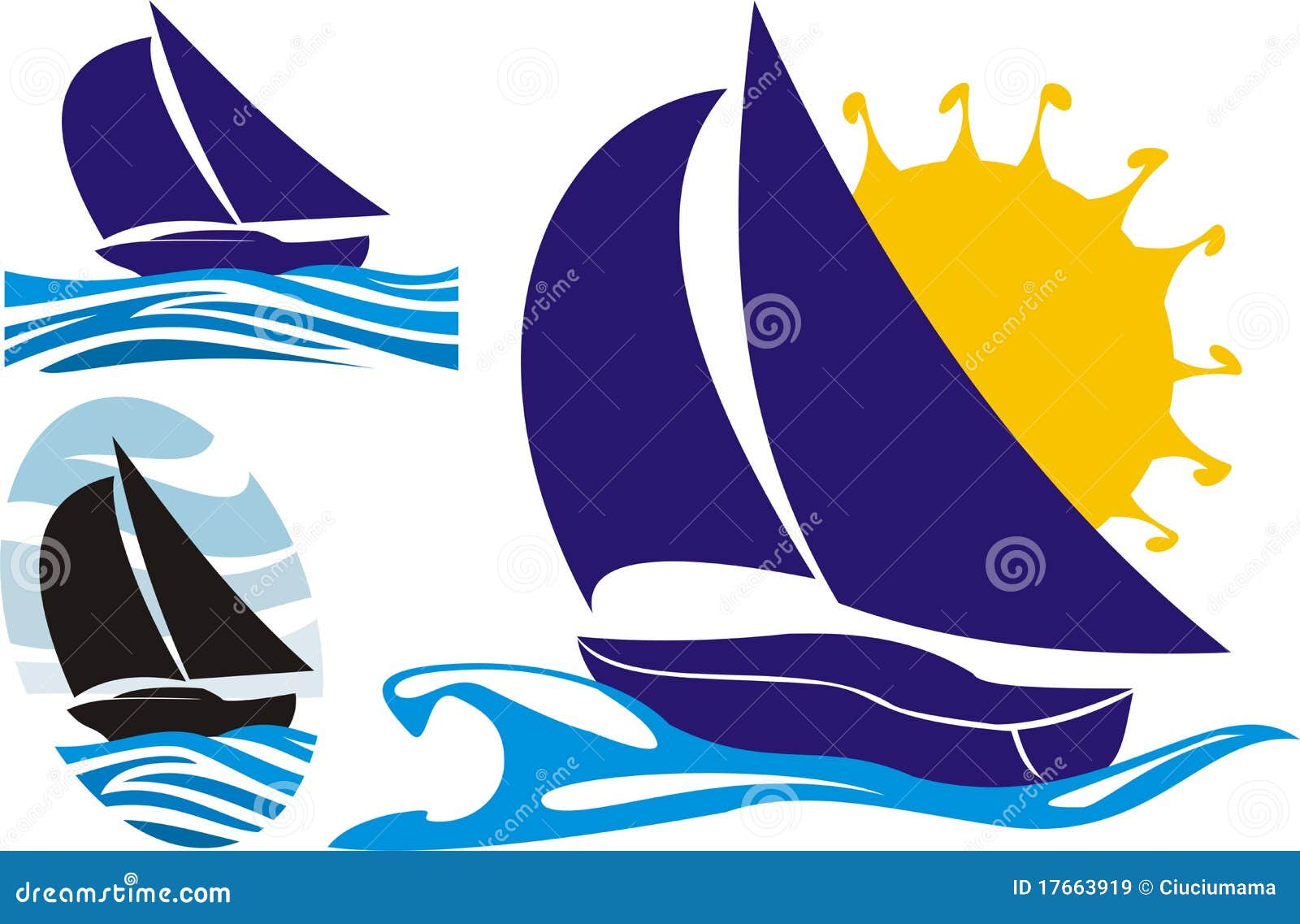 Logo de plaisance illustration de vecteur. Illustration du mât 17663919