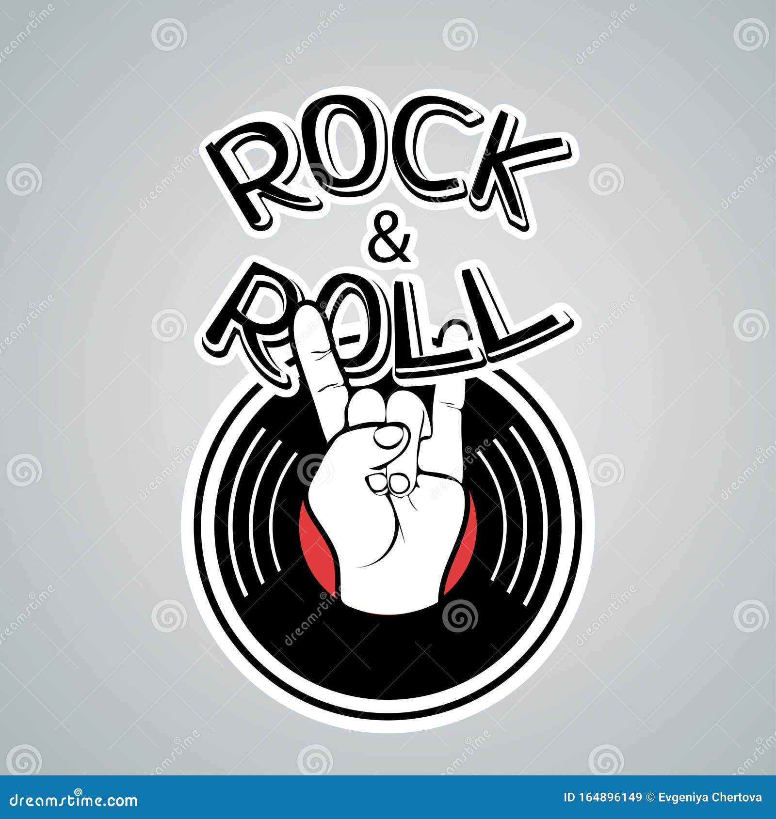 Logo De Rock and Roll, Icono Musical Vintage, Dibujo a Mano De Caricaturas  Signo Negro, Rojo, Blanco, Gesto De La Mano Símbolo Bo Ilustración del  Vector - Ilustración de cubierta, partido: 164896149