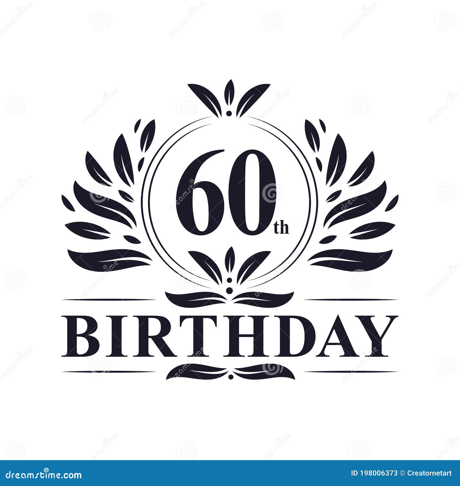 Logo Del 60 Aniversario, 60 Años De Celebración Del Cumpleaños Ilustración  del Vector - Ilustración de real, lujo: 198006373