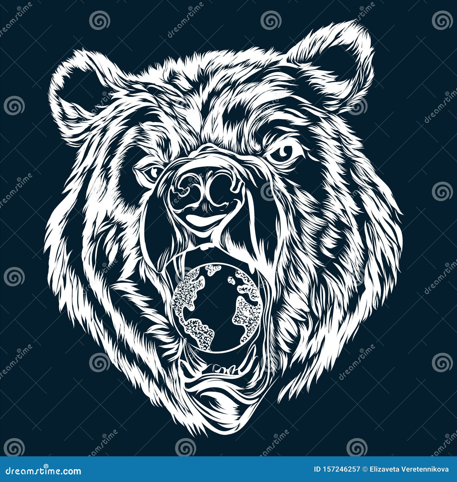 Logo del oso ilustración del vector. Ilustración de aislado - 157246257