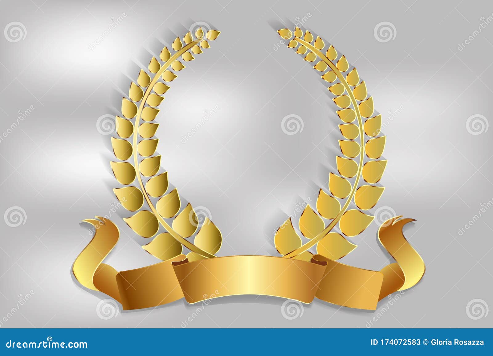 Logo Della Decorazione Della Corona Di Alloro D'oro Illustrazione  Vettoriale - Illustrazione di dorato, sfondo: 174072583