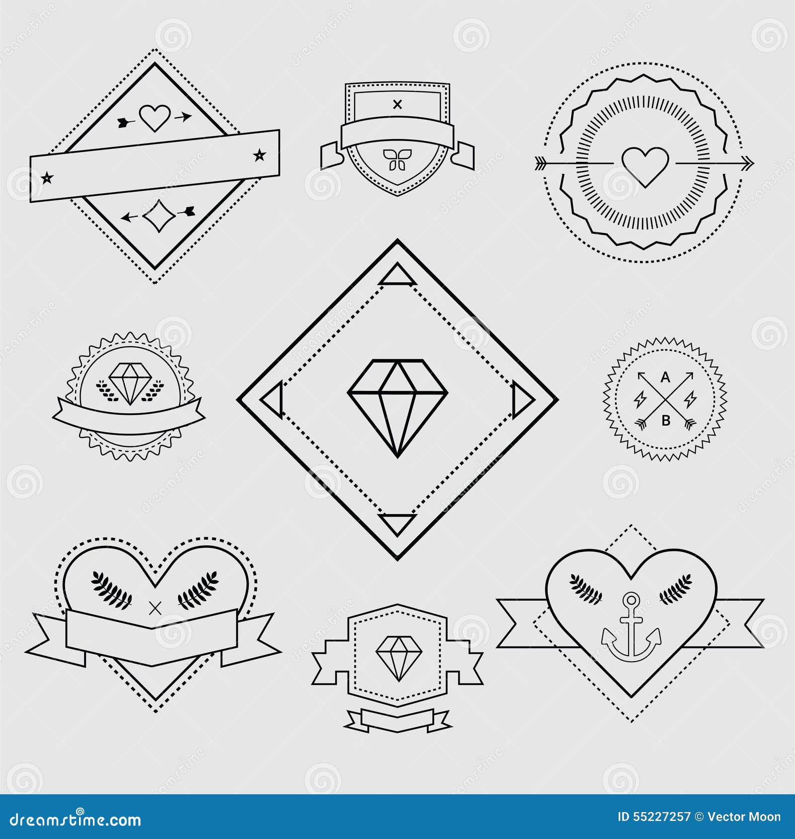 Logo Design Elements Vintage Retro Style Arrows Logo Design Elements Vintage Retro Style Arrows