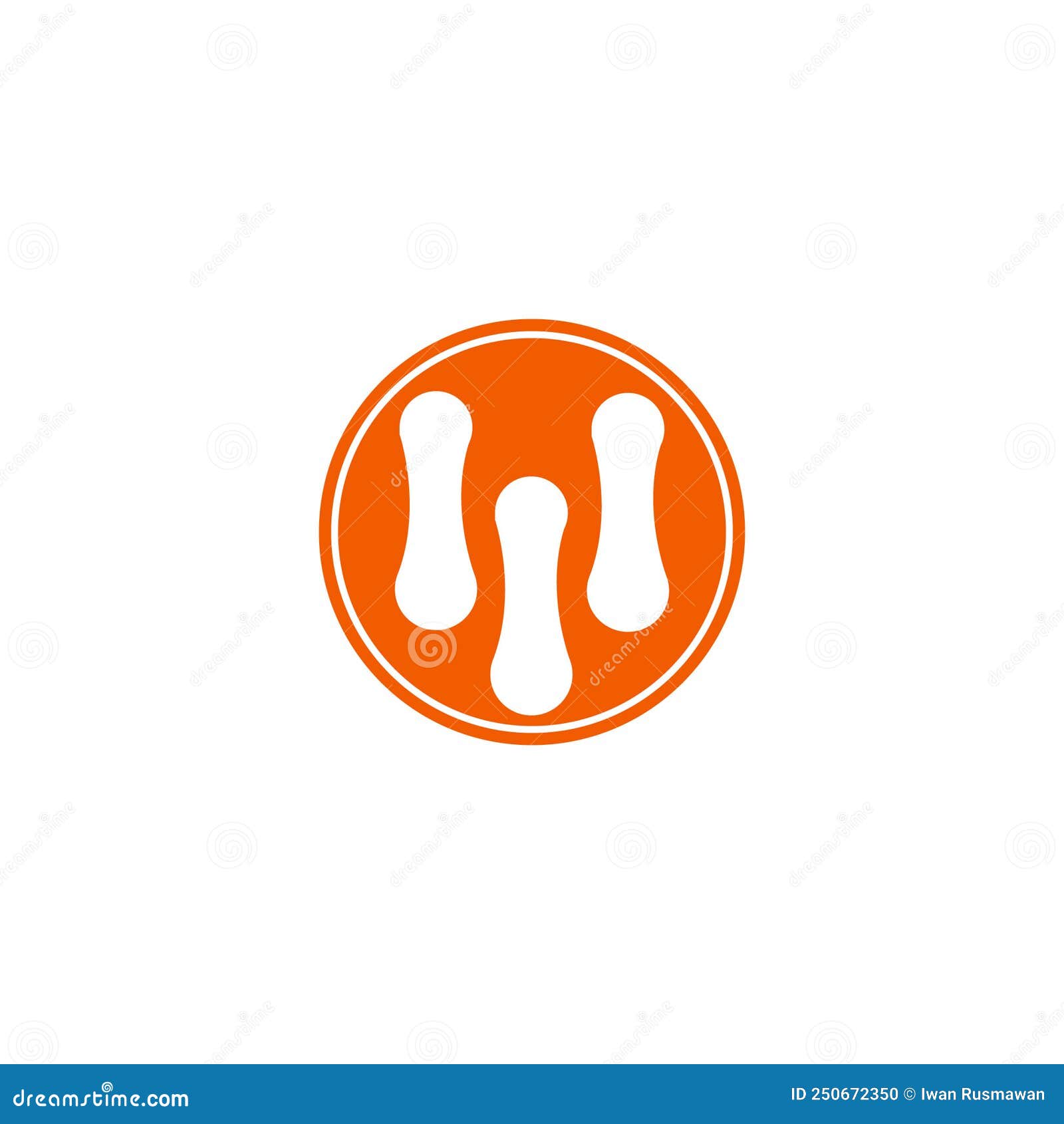 brain circle orange  modern logo 