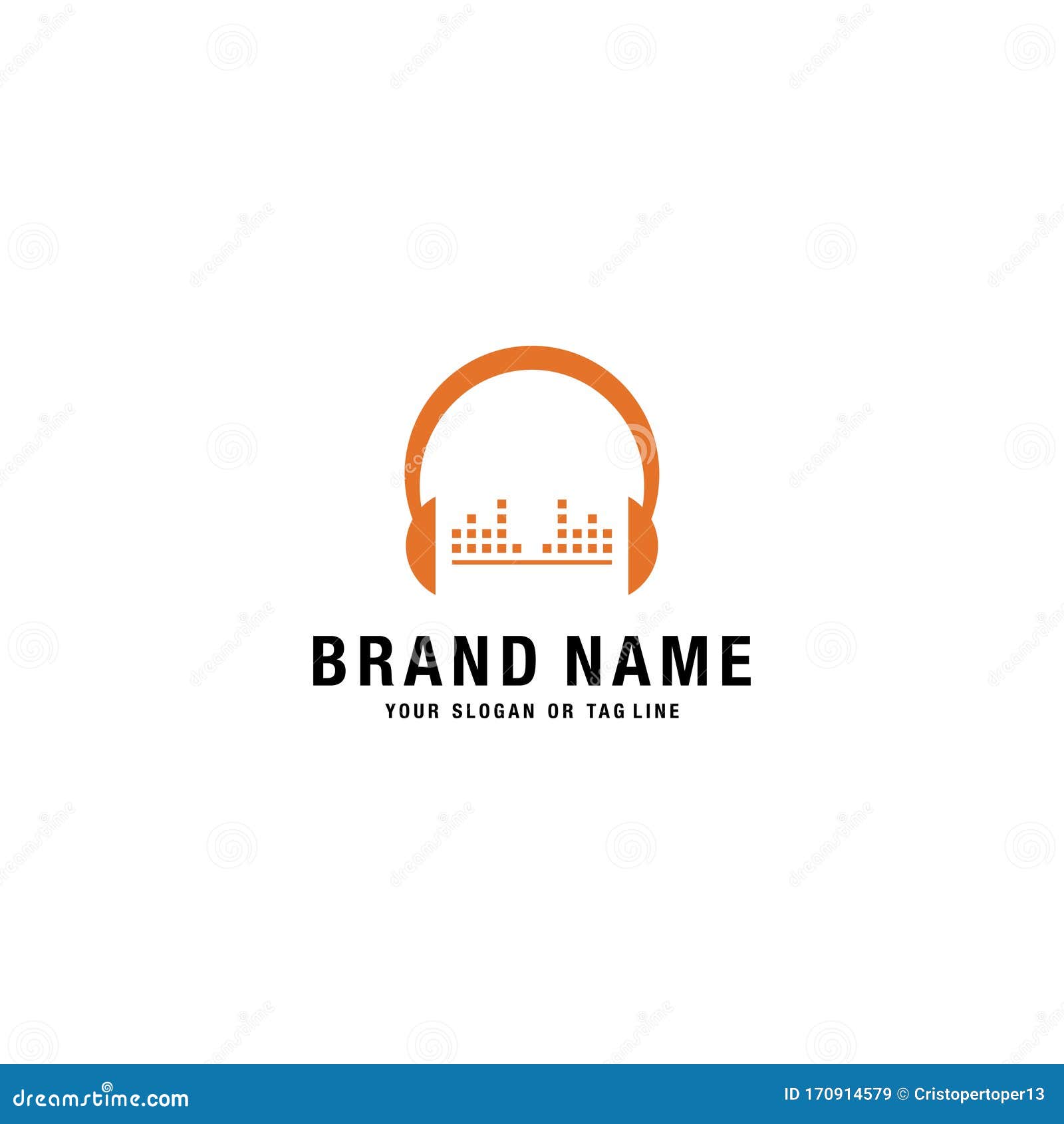 Logo Design Headphones Vector Stock Vector - Illustration of emblem ...