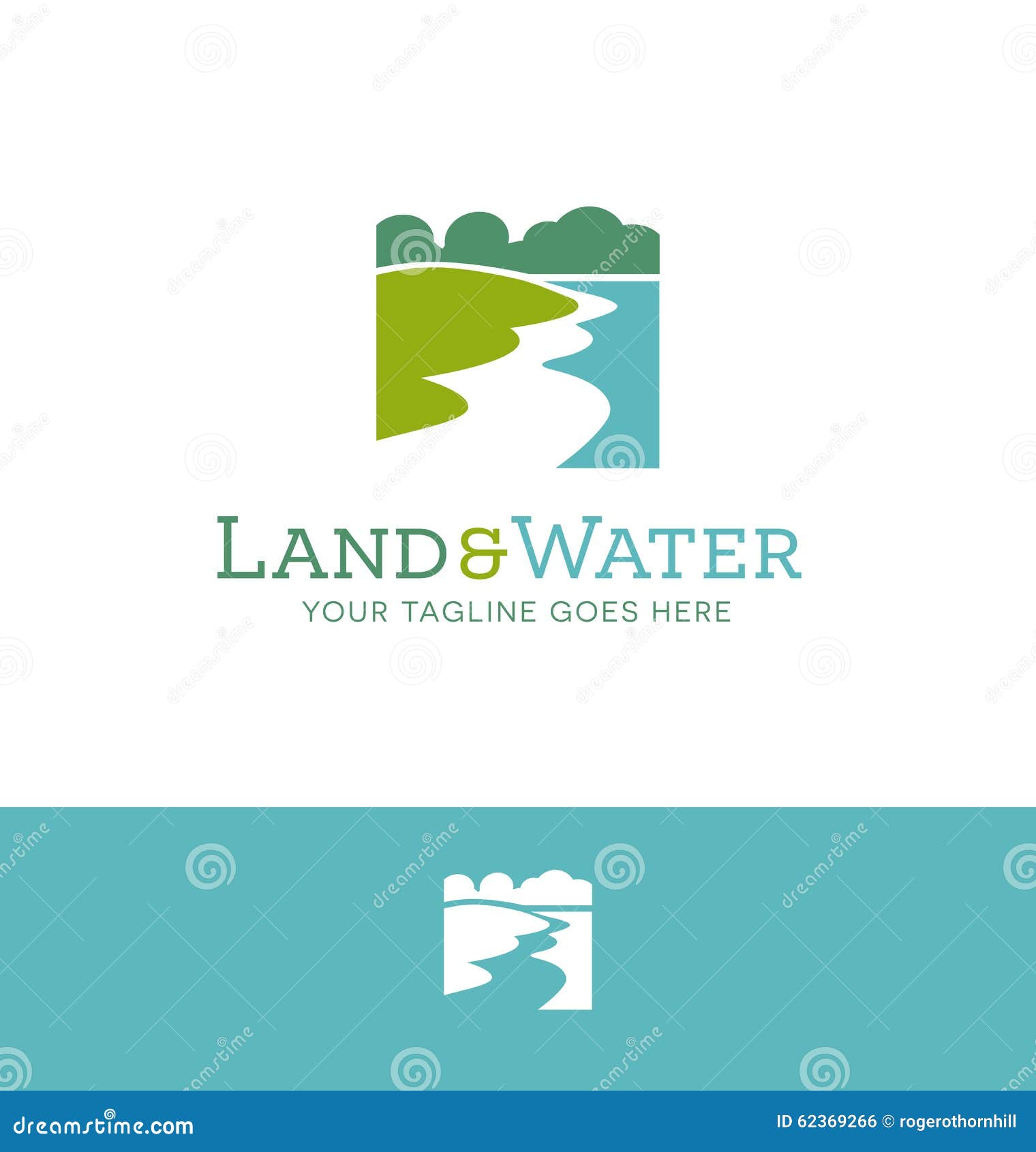 Logo Design for Land and Water Related Business Stock Vector Illustration of vector, land