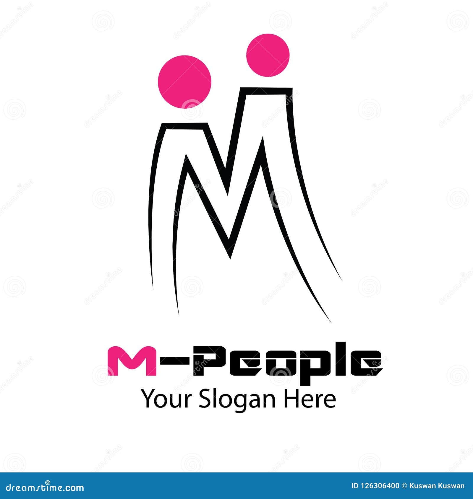 Logo Design M and People with Editable File Stock Vector - Illustration of  purple, live: 126306400