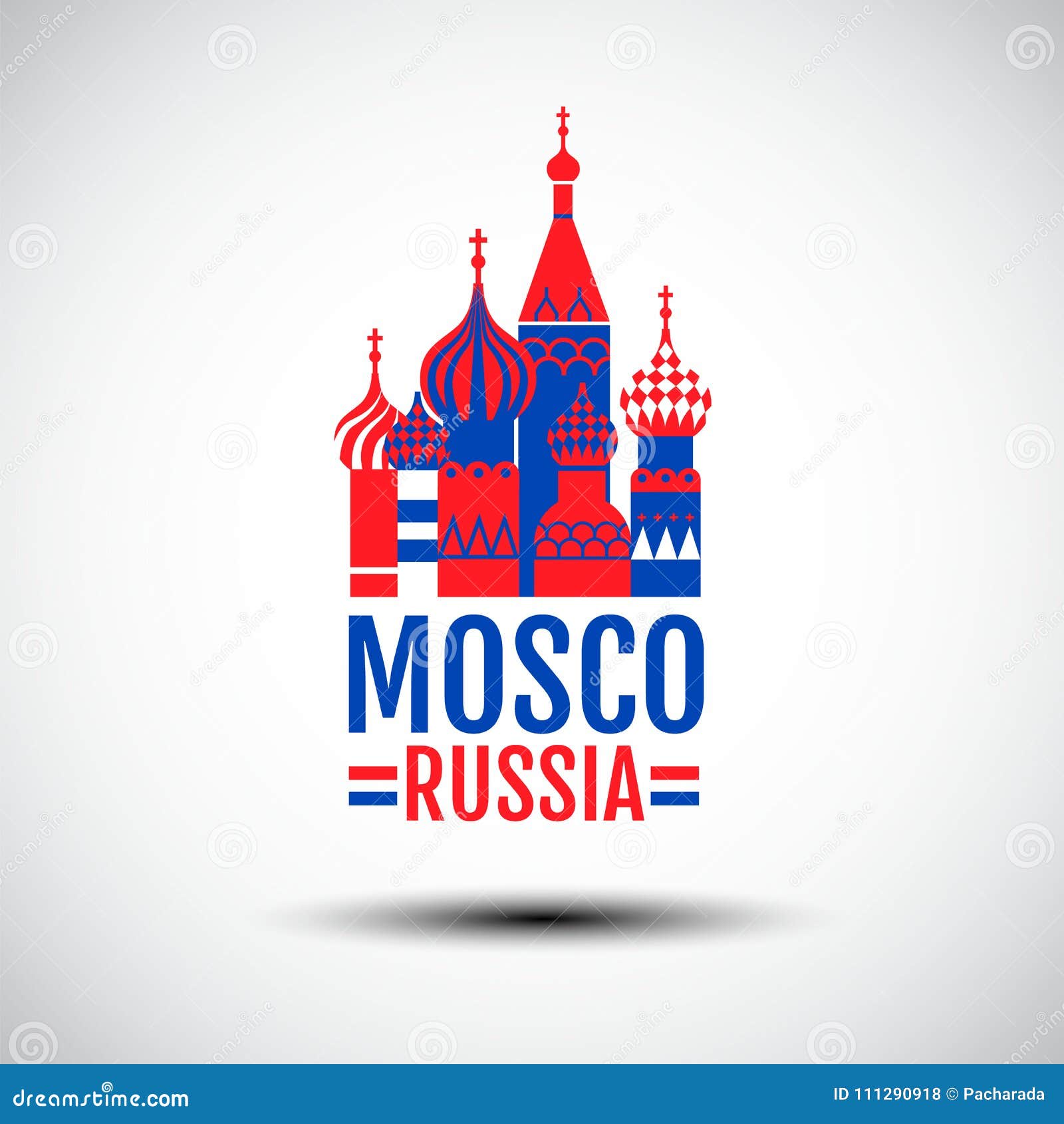 Logo Design, Mosco, Russia, Simple Vector, Red ,Blue Color, Icon Symbol.  Stock Vector - Illustration of groups, russian: 111290918