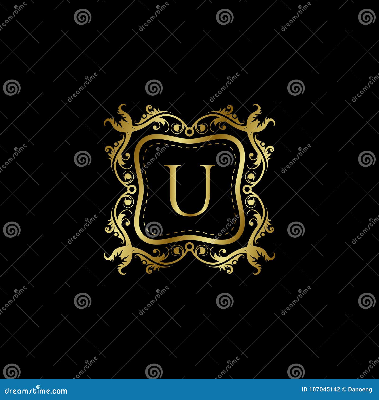 Logo Di Lusso Iniziale Delloro Del Boutique Di U