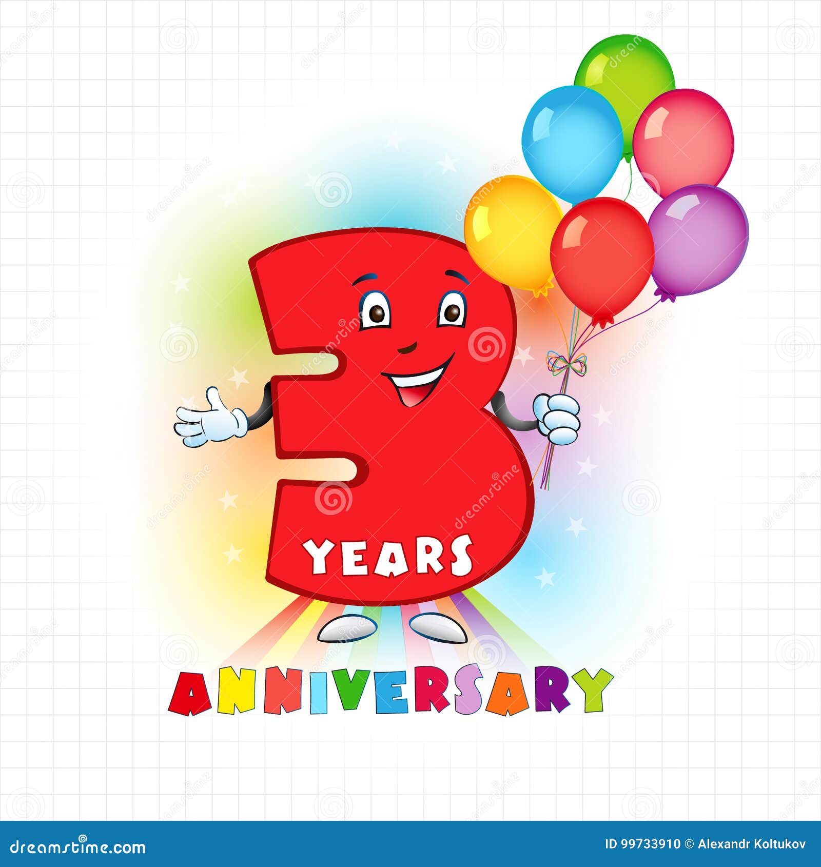 Logo Drole De 3 Anniversaires Illustration De Vecteur Illustration Du Illustration Salutation Logo Drole De 3 Anniversaires Illustration De Vecteur Illustration Du Illustration Salutation