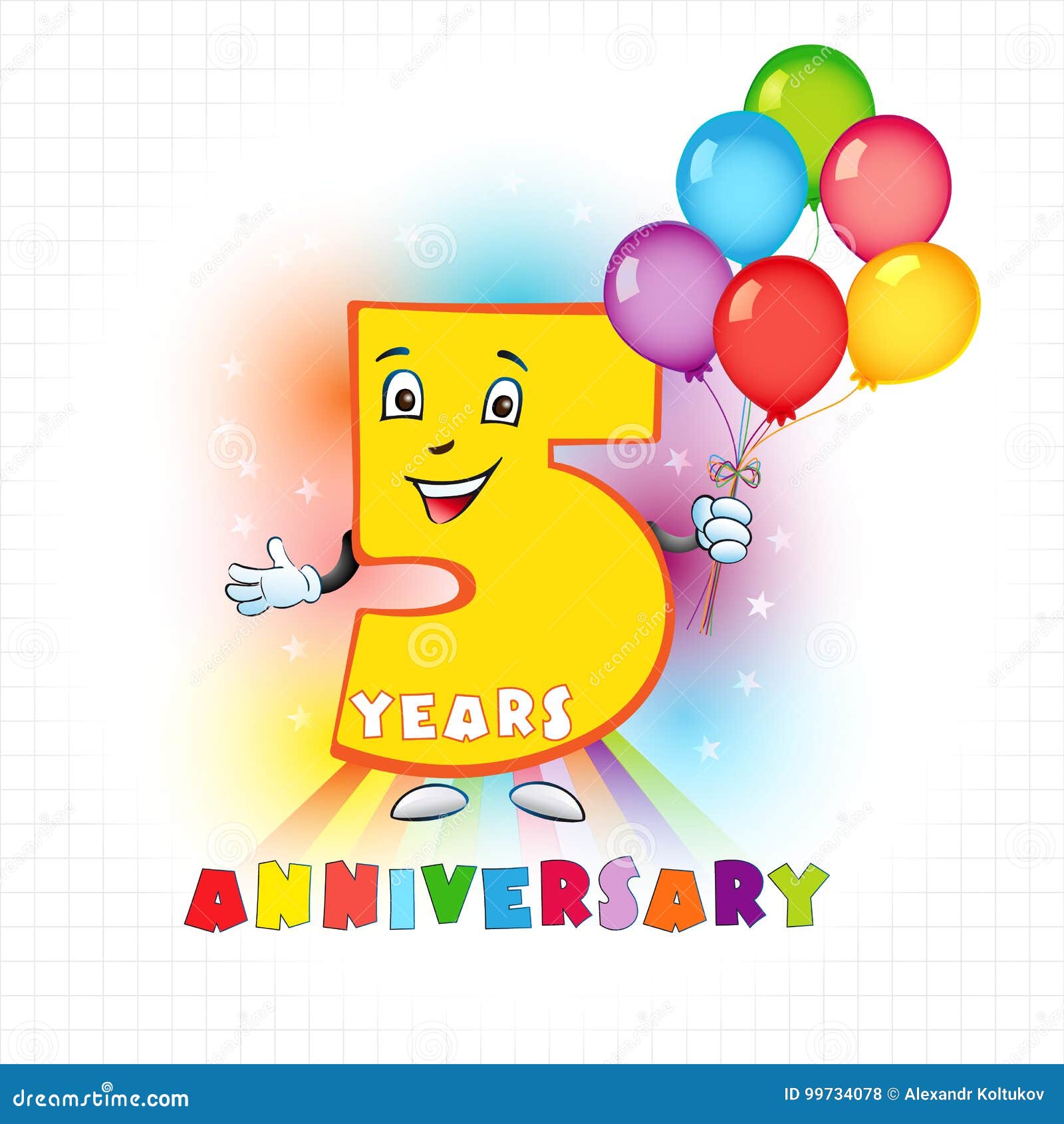 Logo Drole De 5 Anniversaires Illustration De Vecteur Illustration Du Cartoon Graphisme Logo Drole De 5 Anniversaires Illustration De Vecteur Illustration Du Cartoon Graphisme