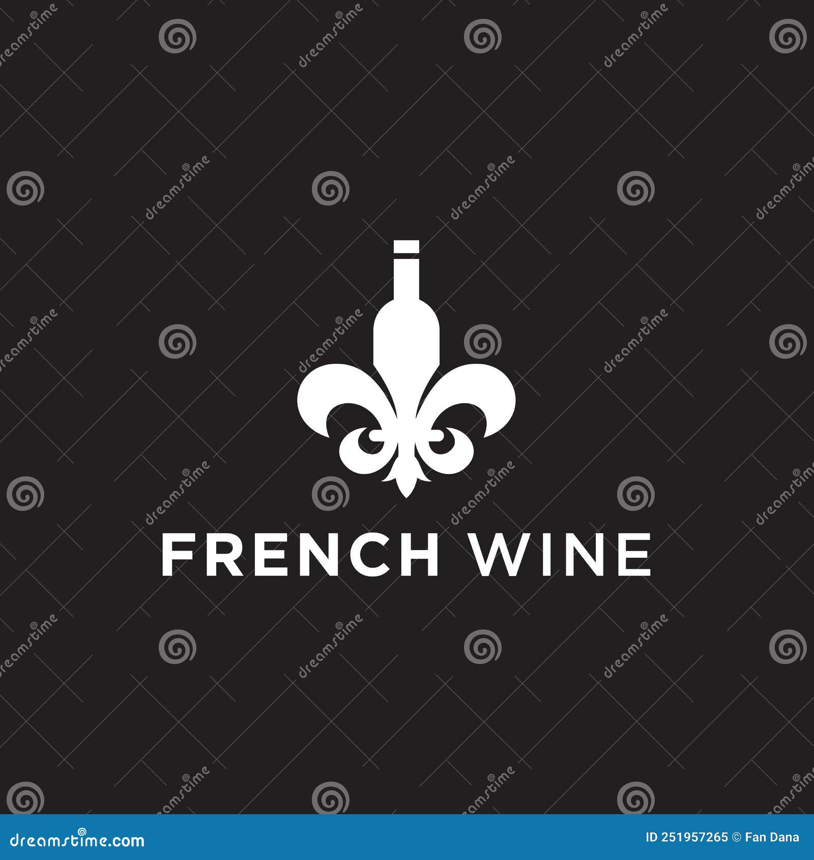 Logo Du Vin Fleur De Lis Illustration Illustration de Vecteur Illustration du conception