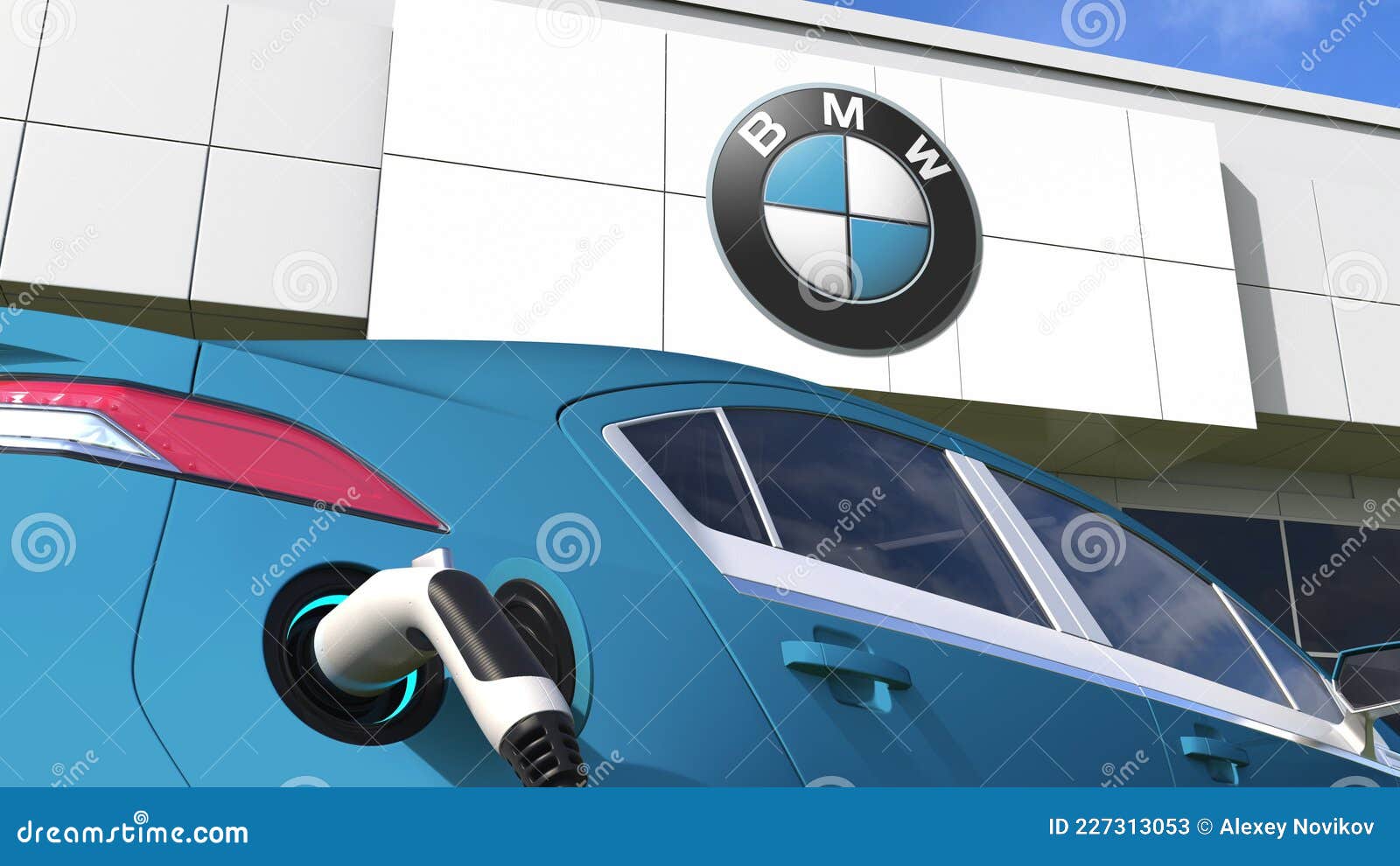 BMW Logo and the Electric Car Plug. Editorial Conceptual 3d 3d ...