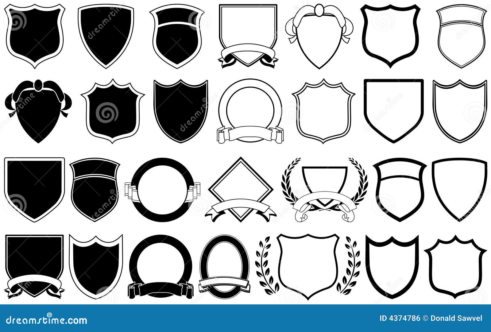Crest With Shield And Two Lions Vector Emblem | CartoonDealer.com